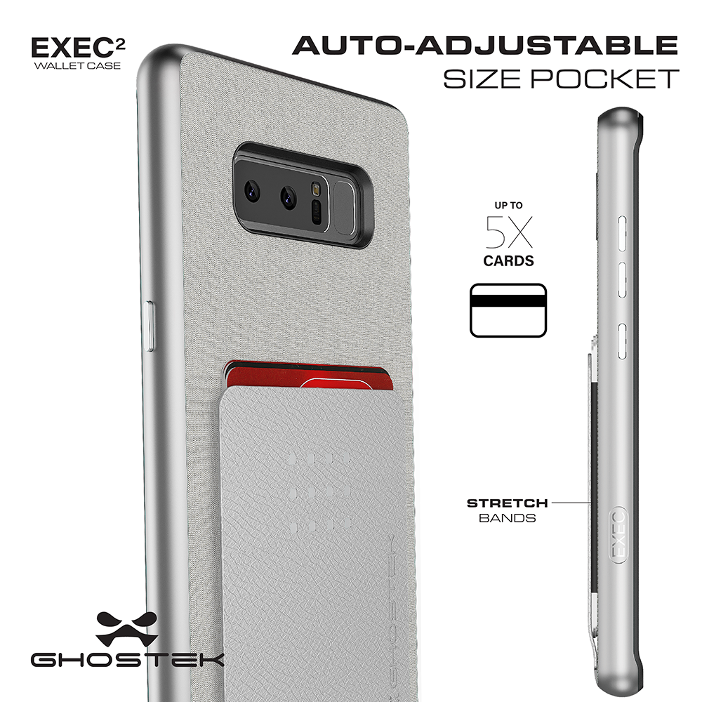 Galaxy Note 8 Case, Ghostek Exec 2 Slim Hybrid Impact Wallet Case for Samsung Galaxy Note 8 Armor | Red