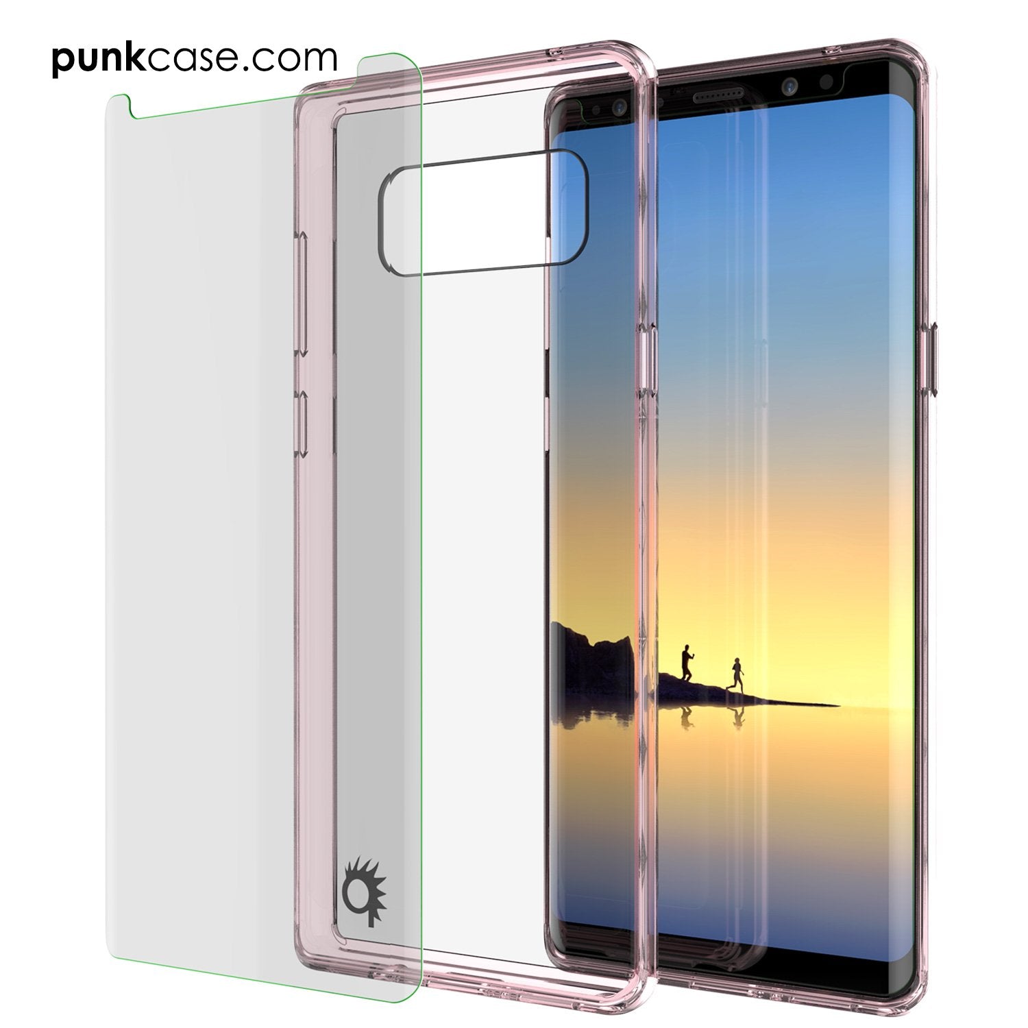 Galaxy Note 8 Case, PUNKcase [LUCID 2.0 Series] [Slim Fit] Armor Cover w/Integrated Anti-Shock System & PUNKSHIELD Screen Protector [Crystal Pink]