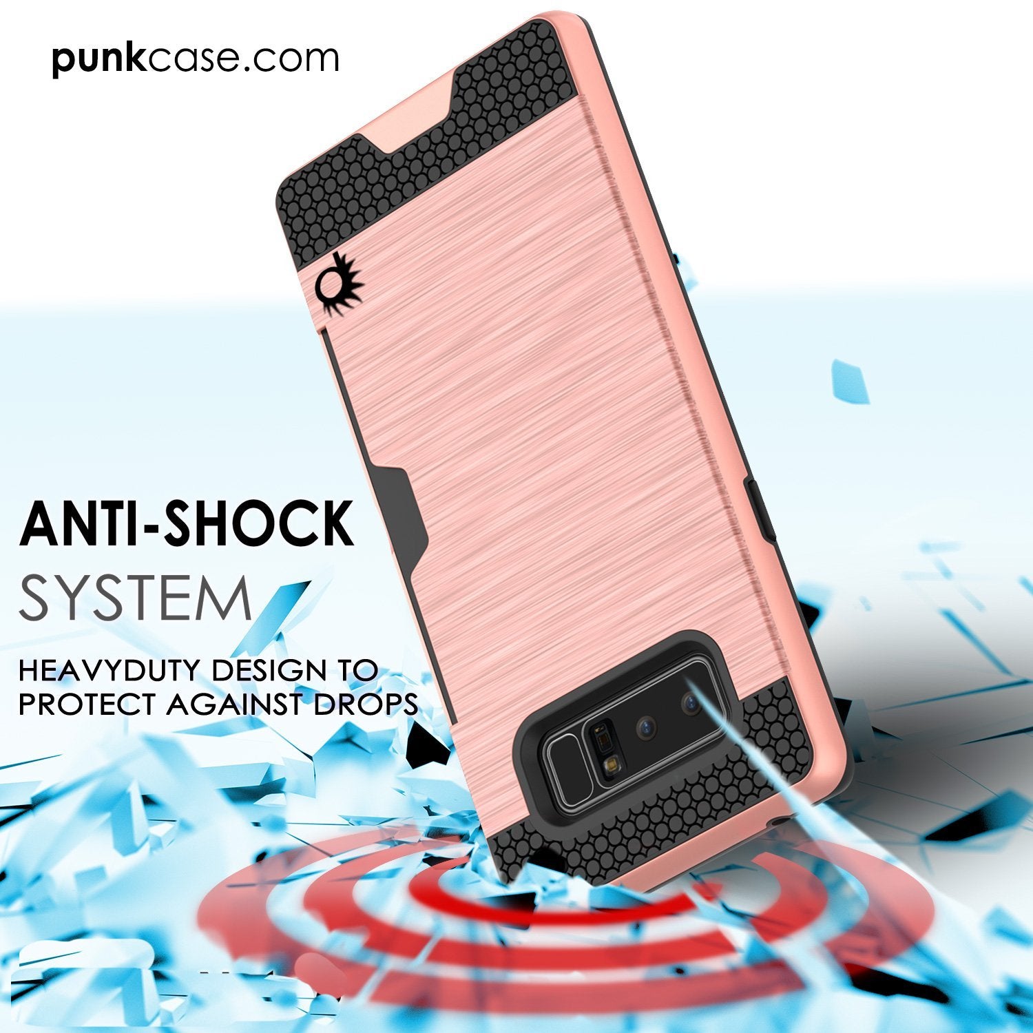 Galaxy Note 8 Case, PUNKcase [SLOT Series] Slim Fit  Samsung Note 8 [Black]