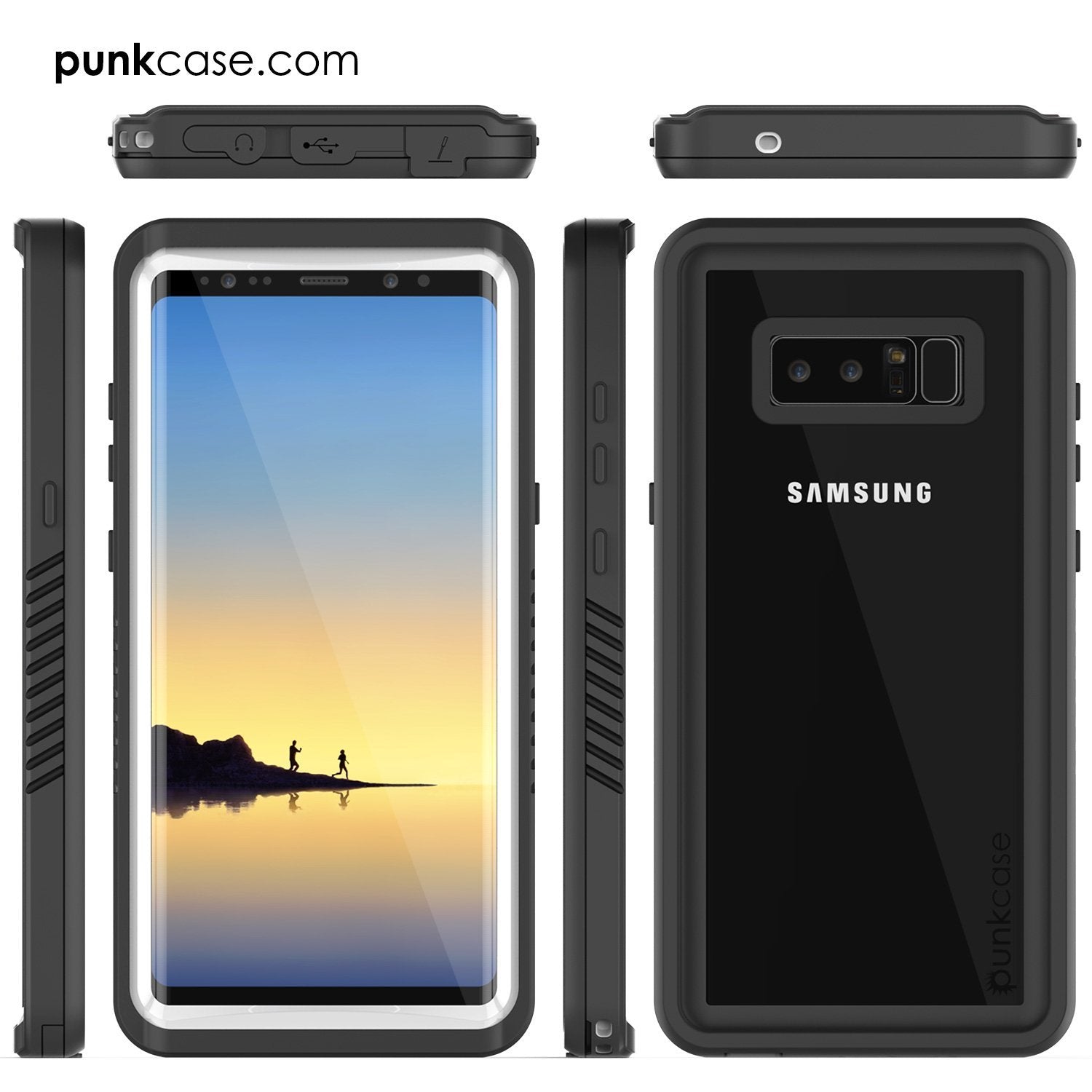 Galaxy Note 8 Case, Punkcase [Extreme Series] [Slim Fit] [IP68 Certified] [Shockproof] Armor Cover W/ Built In Screen Protector [White]