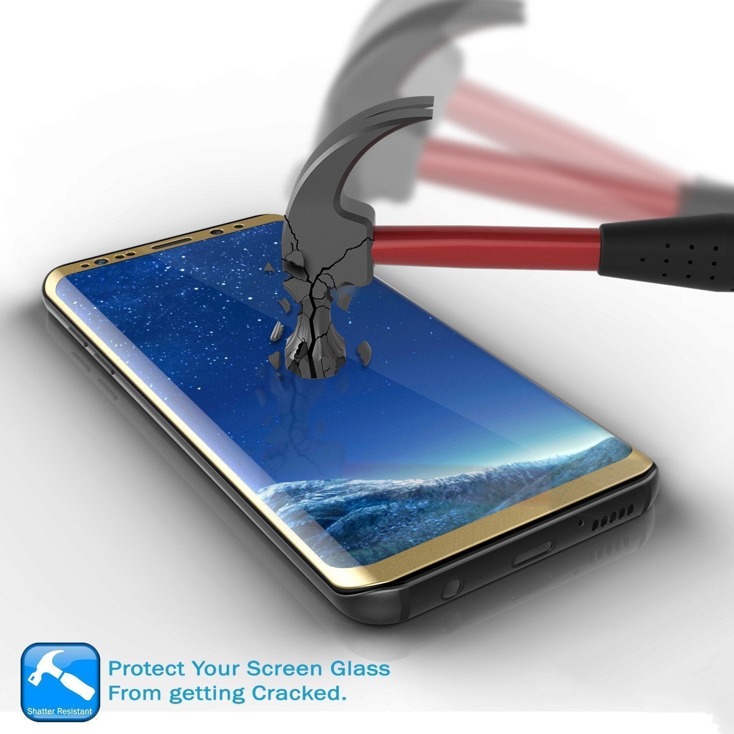 Galaxy S20  Gold Punkcase Glass SHIELD Tempered Glass Screen Protector 0.33mm Thick 9H Glass