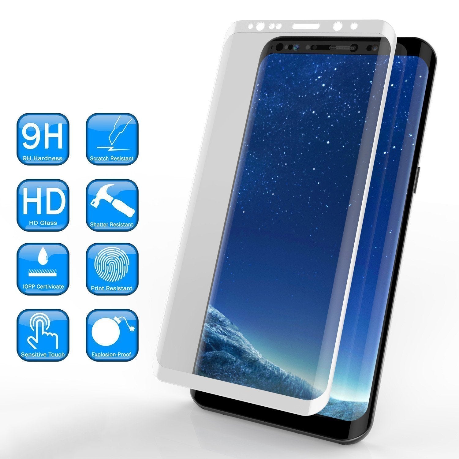 Galaxy S21+ Plus White Punkcase Glass SHIELD Tempered Glass Screen Protector 0.33mm Thick 9H Glass