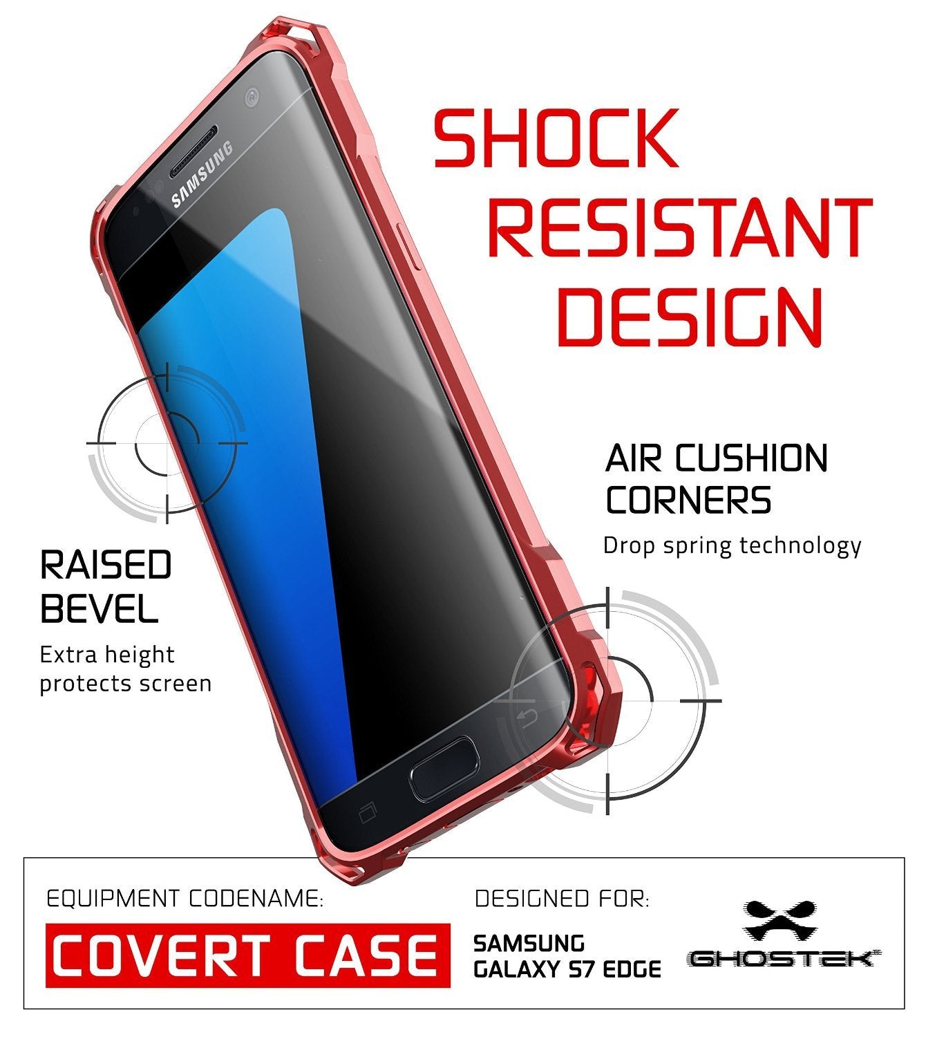 S7 Edge Case, Ghostek® Covert Rose Pink Series Premium Impact Cover | Lifetime Warranty Exchange