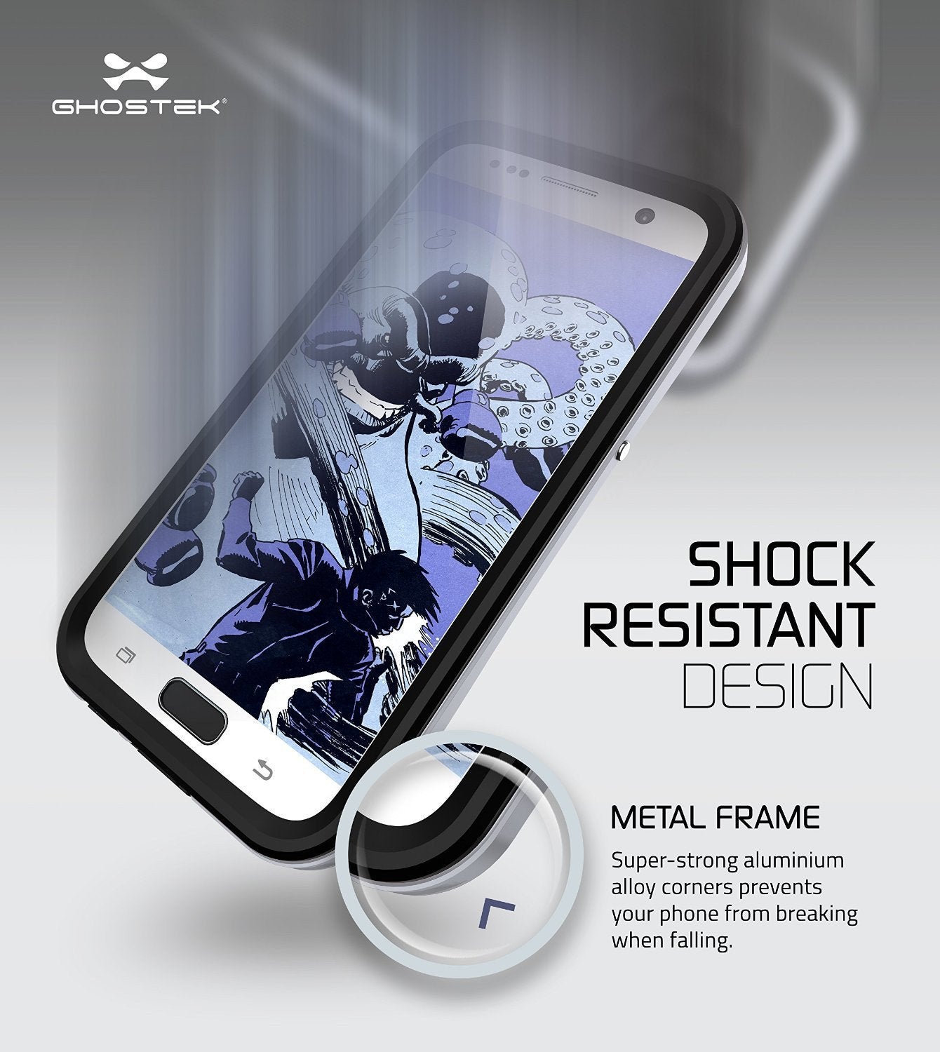 Galaxy S7 Waterproof Case, Ghostek Atomic 2.0 Silver Water/Shock/Dirt/Snow Proof | Lifetime Warranty