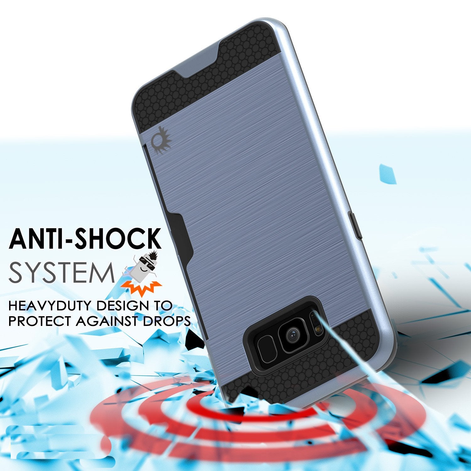 Galaxy S8 Plus Dual-Layer Anti-Shock Screen Protector Case [Navy]