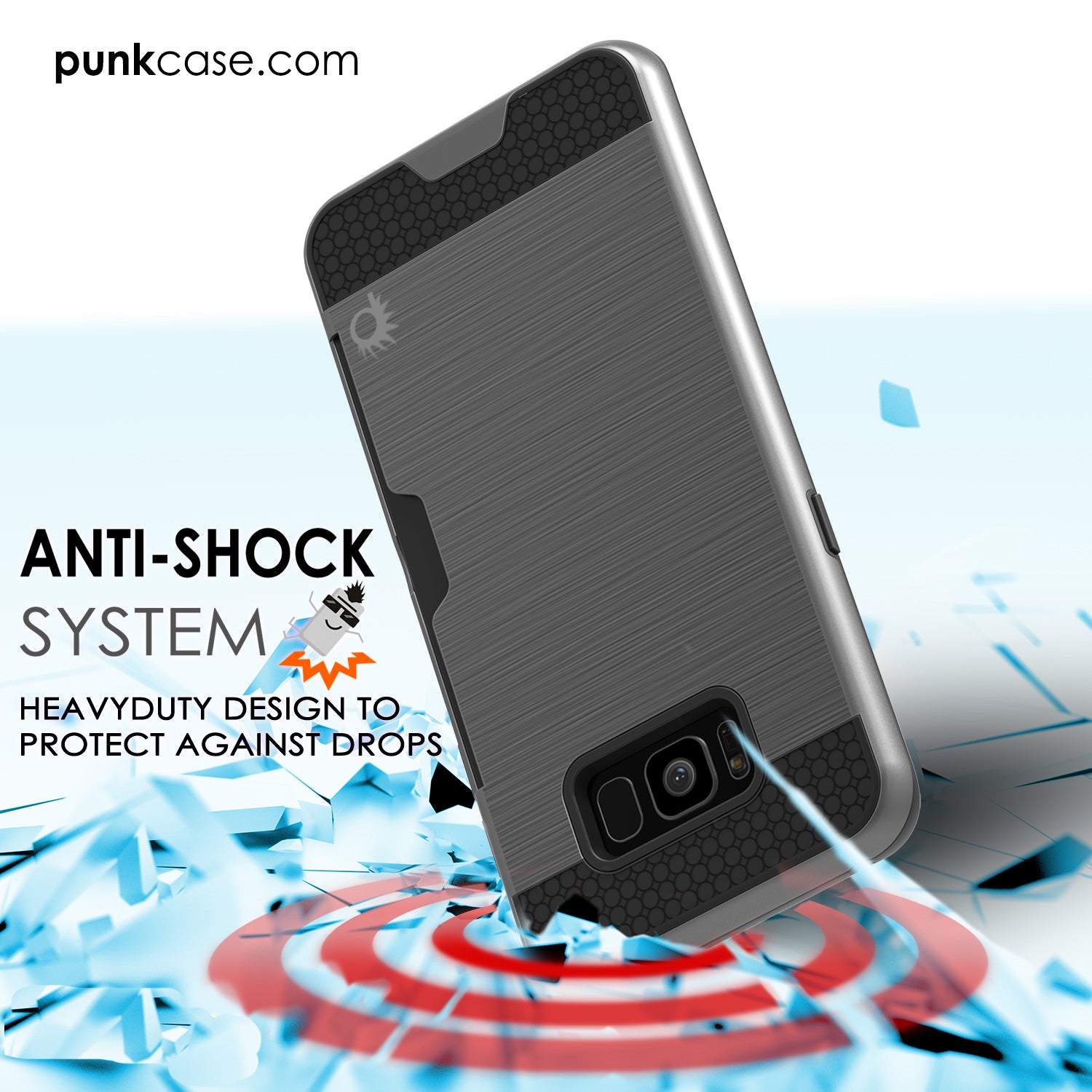 Galaxy S8 Plus Dual-Layer, Anti-Shock, SLOT Series Case [Grey]