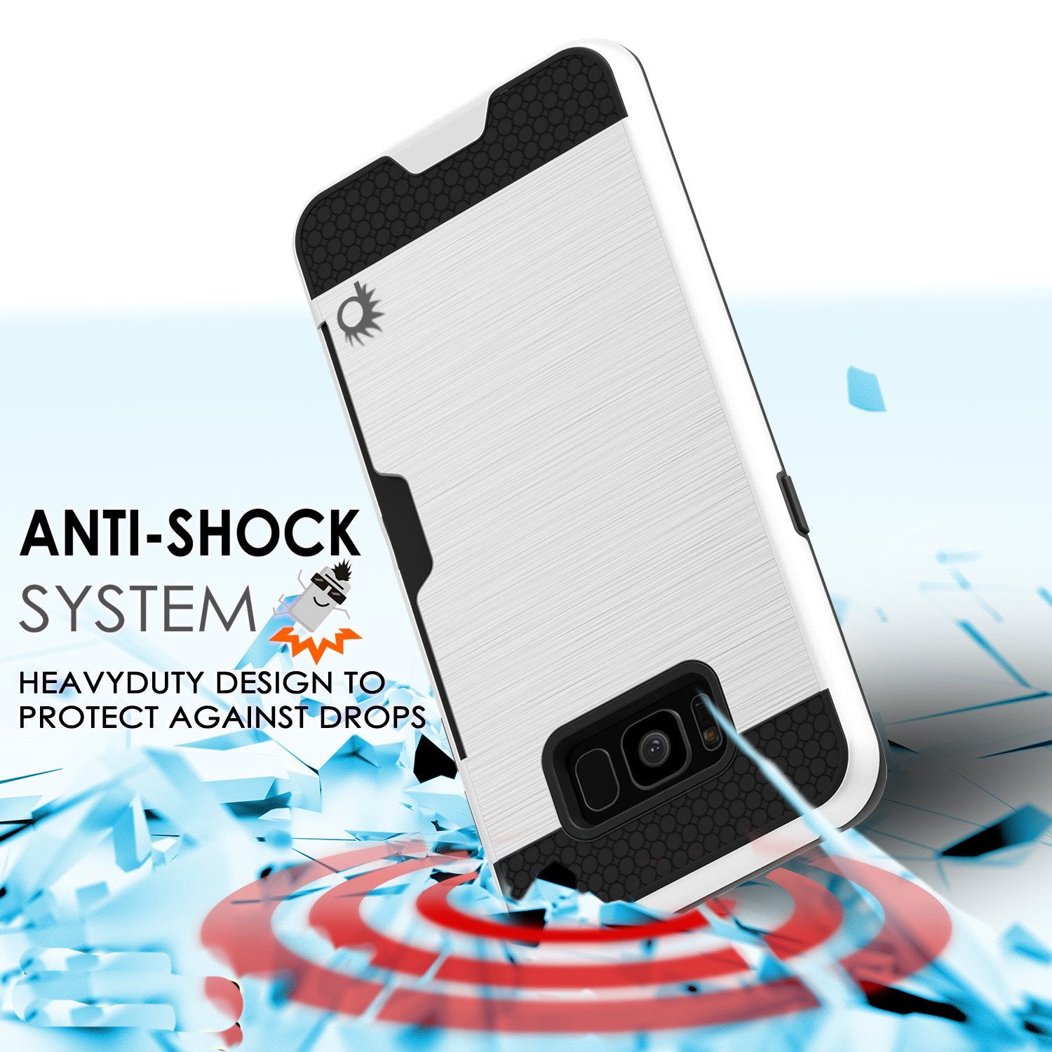 Galaxy S8 Plus Dual-Layer, Anti-Shock, SLOT Series Case [White]