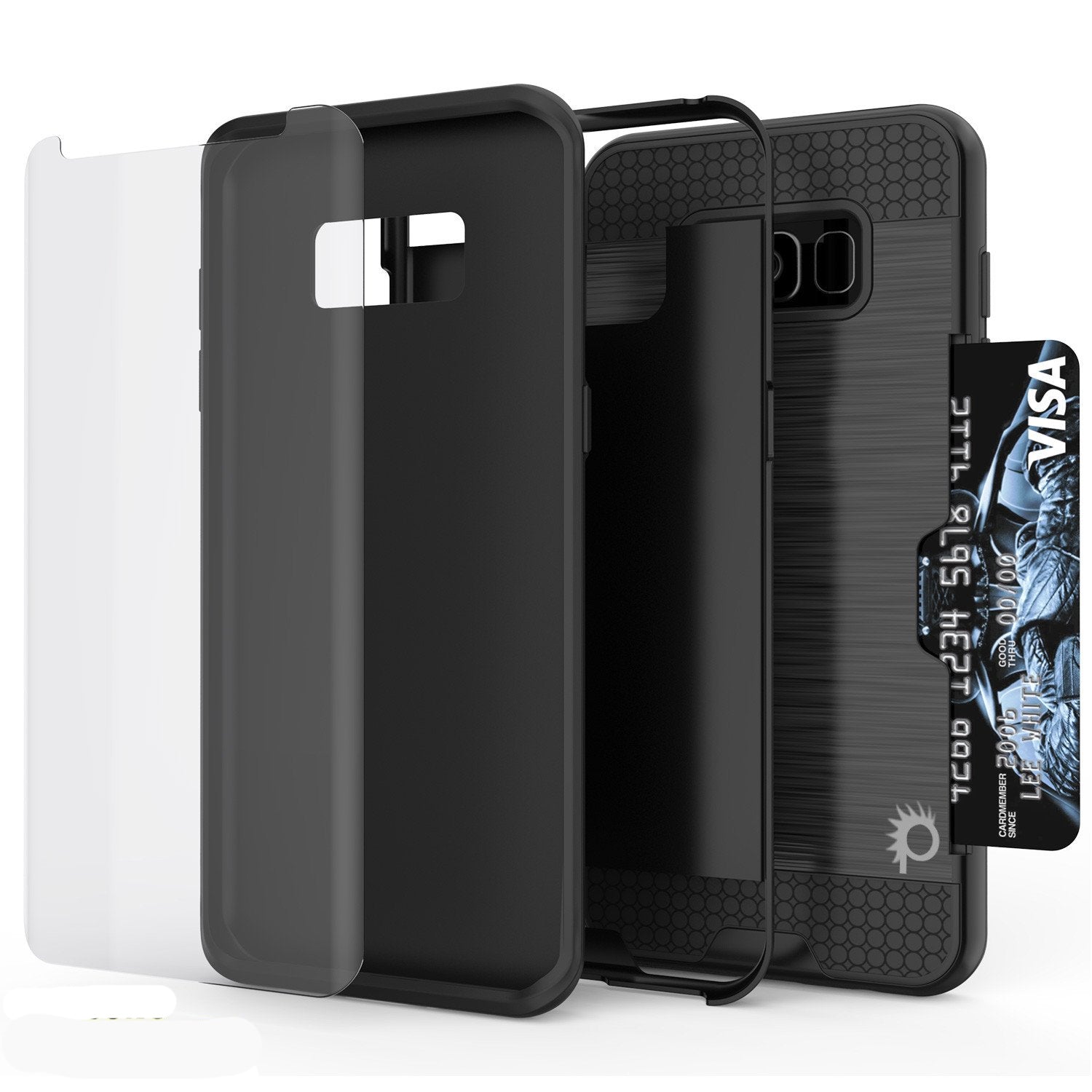 Galaxy S8 Plus Dual-Layer, Anti-Shock, SLOT Series Case [Black]