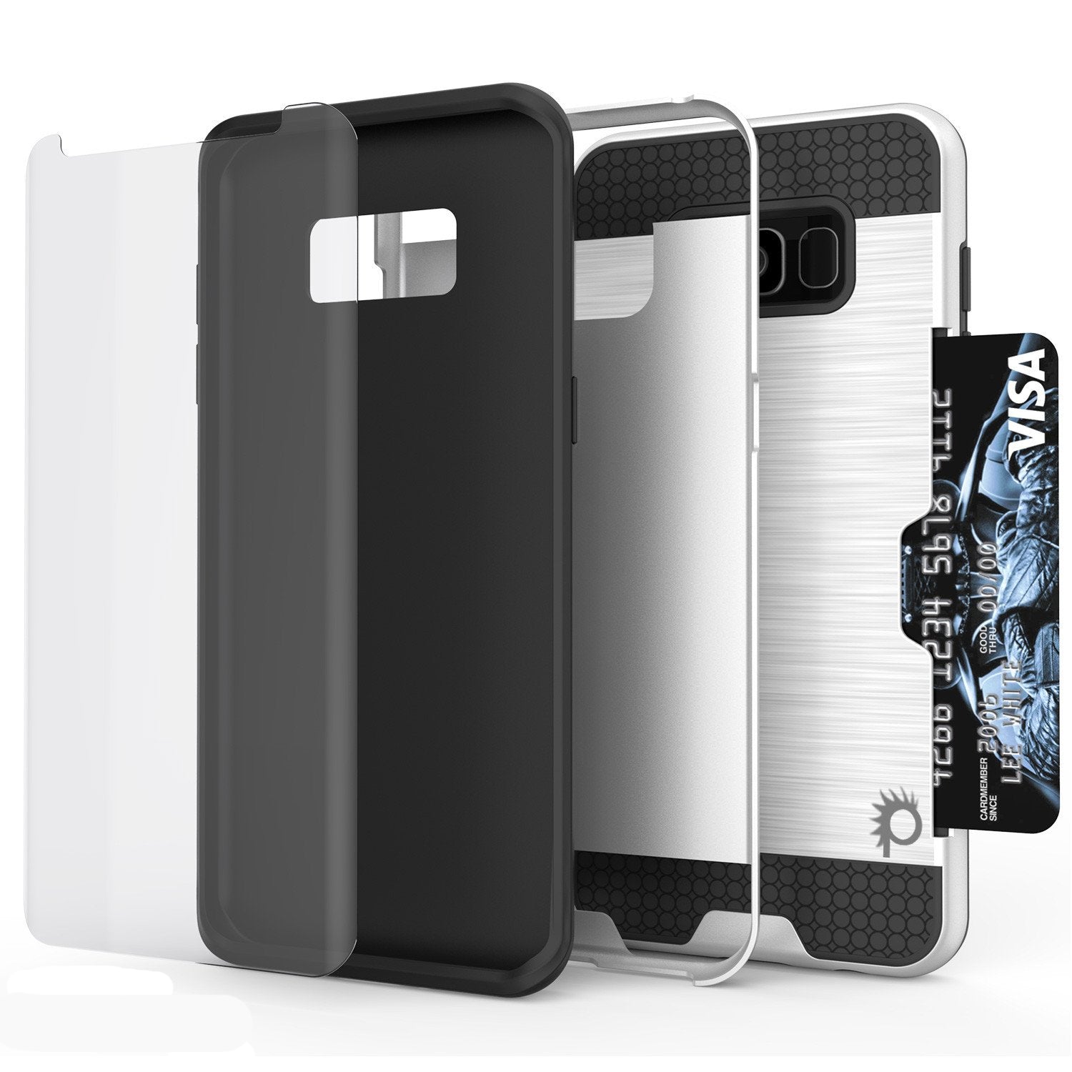 Galaxy S8 Plus Dual-Layer, Anti-Shock, SLOT Series Case [White]