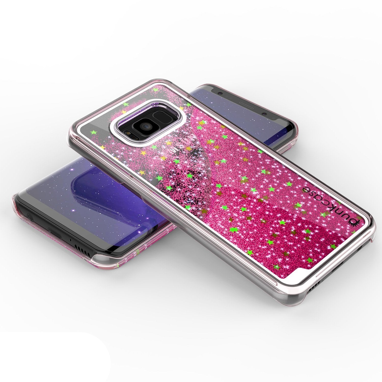 Galaxy S8 Case, Punkcase Liquid Pink Series Protective Dual Layer Floating Glitter Cover