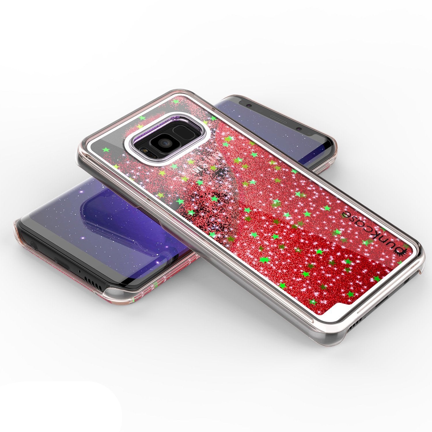 Galaxy S8 Plus Dual-Layer Screen Protective Glitter Case [Red]