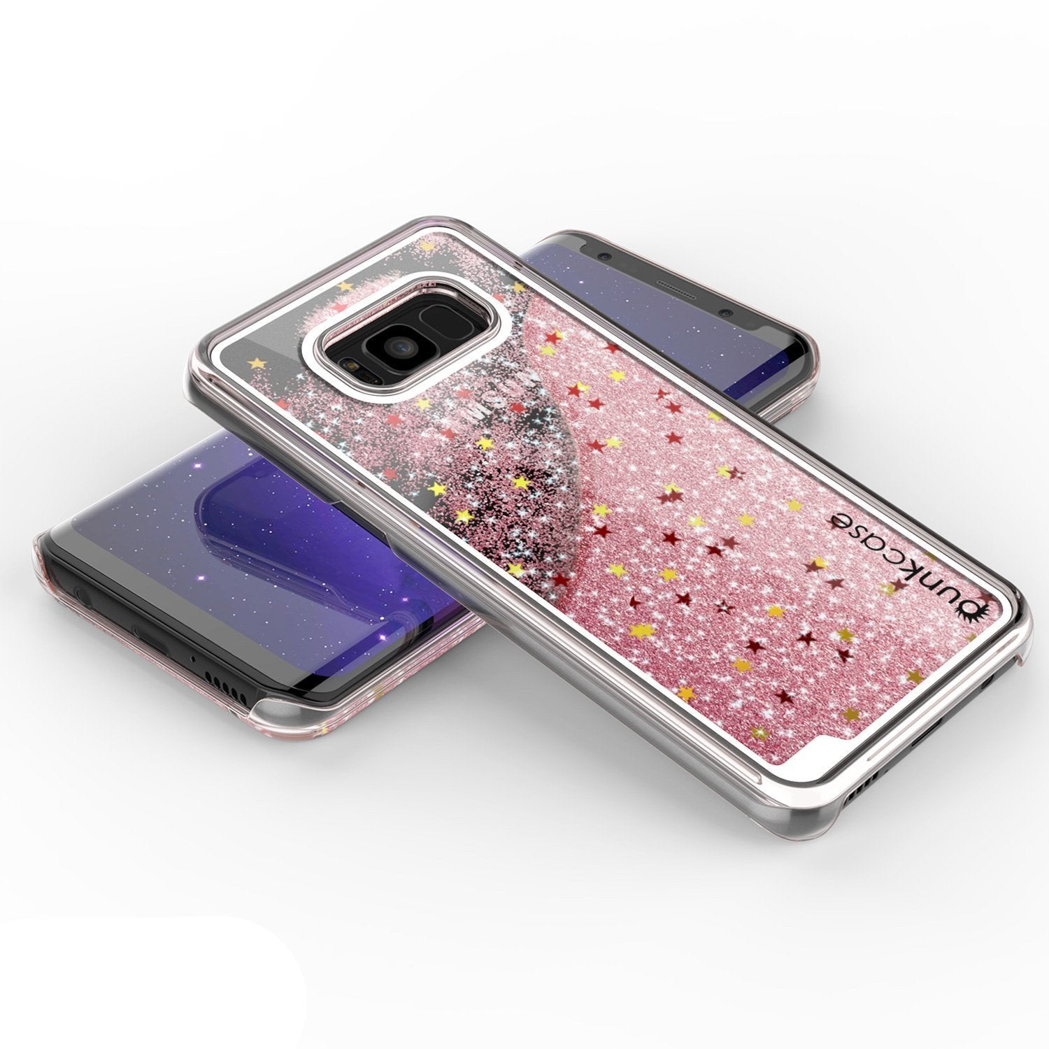 Galaxy S8 Plus Dual-Layer Screen Protective Glitter Case [Rose Gold]
