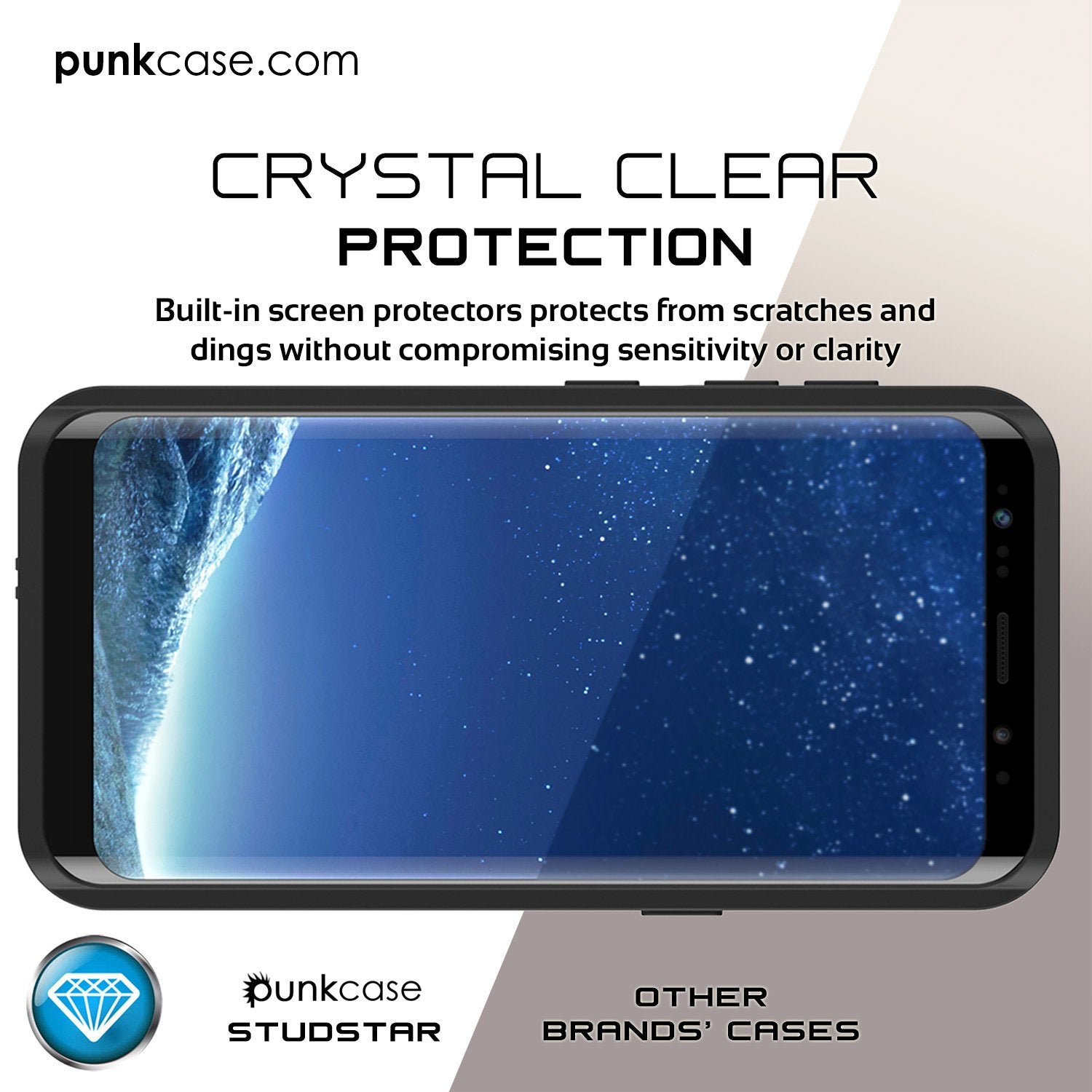 Galaxy S8 Plus Certified Water/Shock/Dirt/Snow Proof Slim Case [Clear]