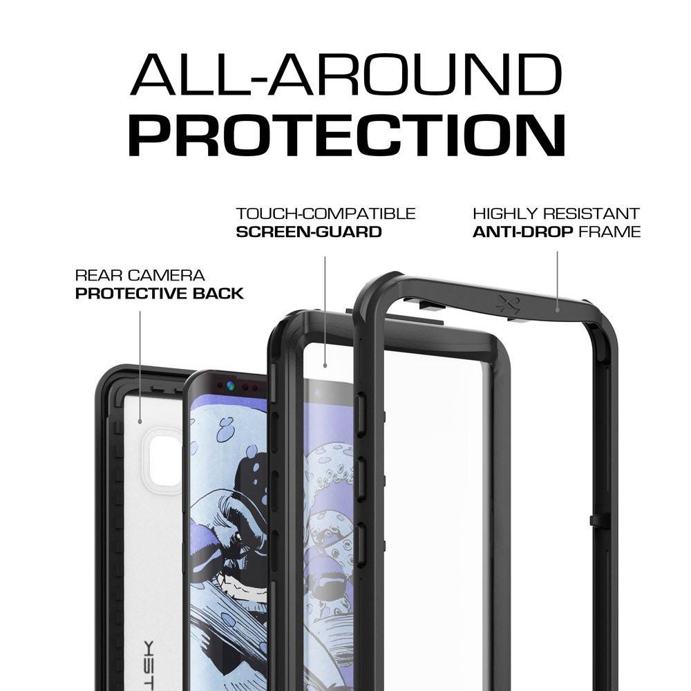 Galaxy S8 Waterproof Case, Ghostek Nautical Series (Black) | Slim Underwater Full Body Protection