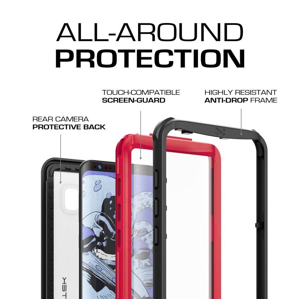 Galaxy S8 Waterproof Case, Ghostek Nautical Series (Red) | Slim Underwater Full Body Protection