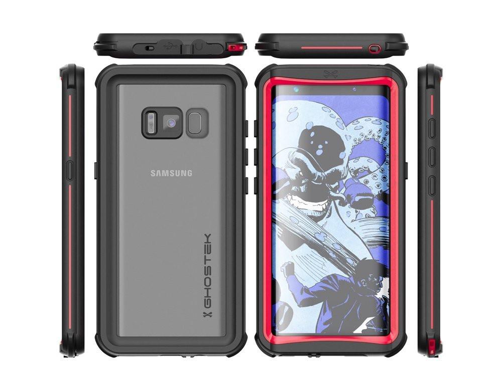 Galaxy S8 Waterproof Case, Ghostek Nautical Series (Red) | Slim Underwater Full Body Protection