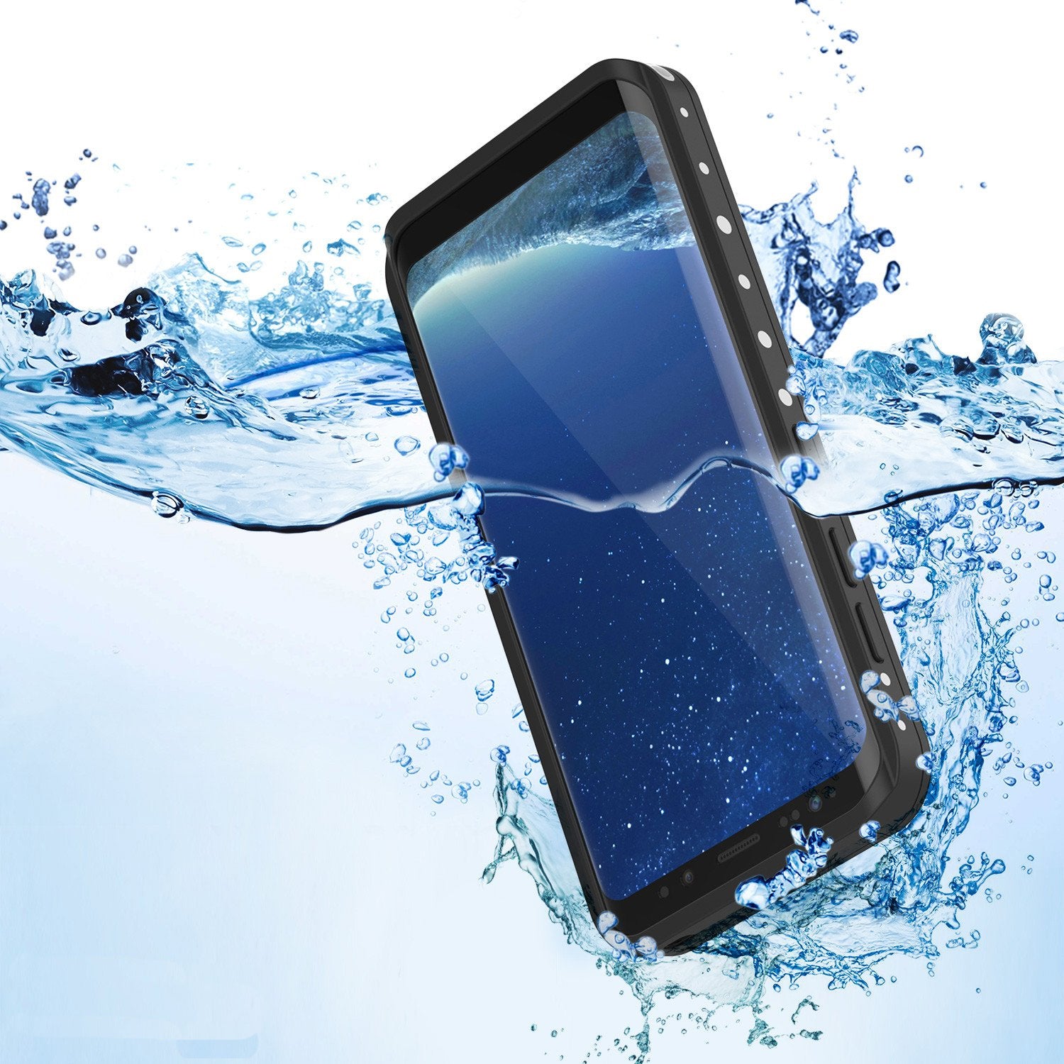 Galaxy S8 Waterproof Case, Punkcase StudStar White Thin 6.6ft Underwater IP68 Shock/Snow Proof