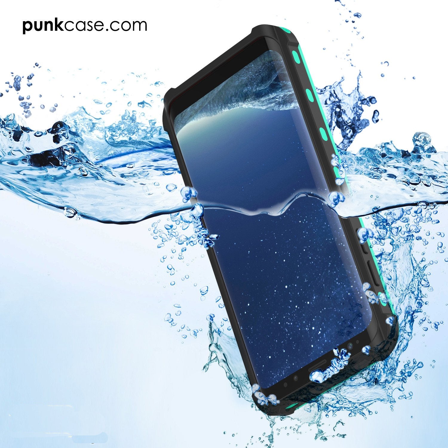 Galaxy S8 Waterproof Case, Punkcase KickStud Series Armor Cover[Teal]