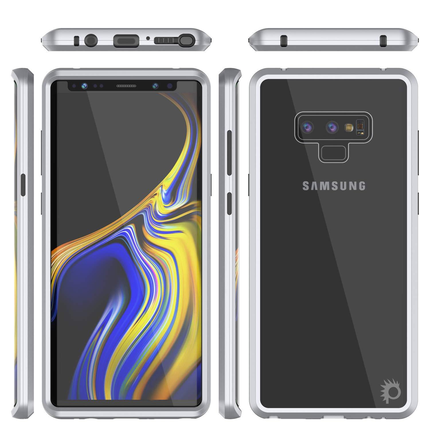 Galaxy Note 9 Case, Punkcase Magnetix 2.0 Protective TPU Cover W/ Tempered Glass Screen Protector [Silver]