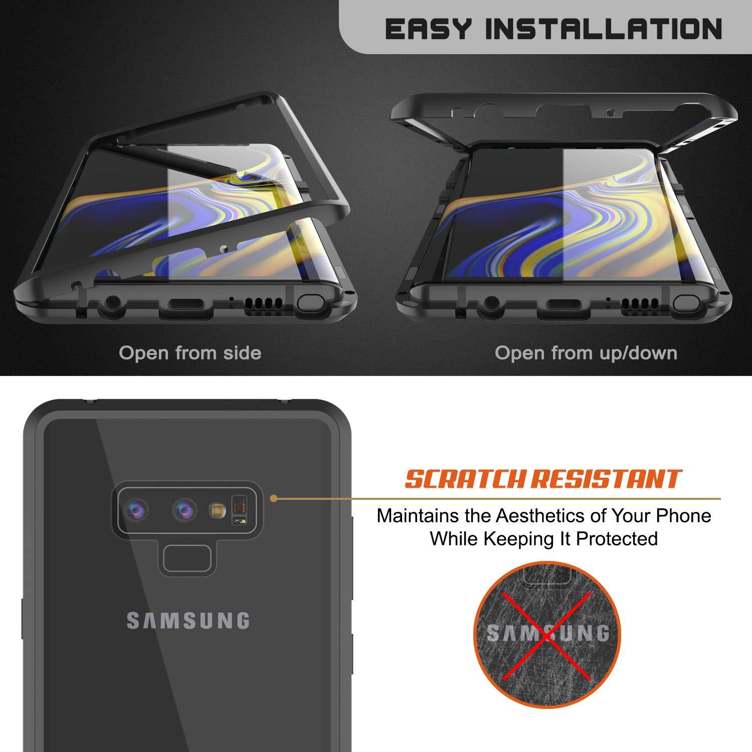 Galaxy Note 9 Case, Punkcase Magnetix 2.0 Protective TPU Cover W/ Tempered Glass Screen Protector [Black]