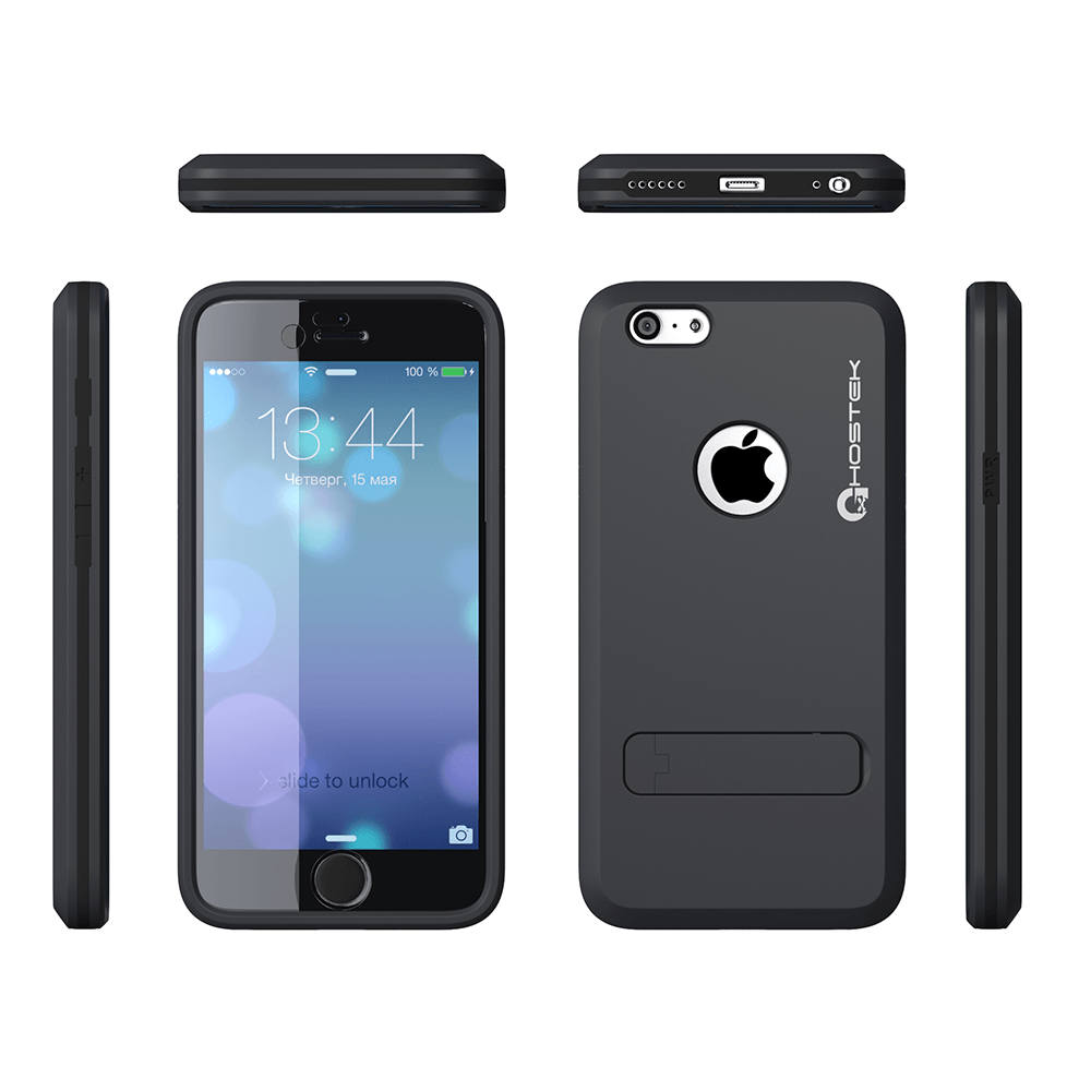 iphone-6-plus-waterproof-case-ghostek-bullet-charcoal-apple-iphone-6-plus-waterproof-case-w-attached-screen-protector-lifetime-warranty-apple-iphone-6-plus-slim-fitted-waterproof-shock-proof-dust-proof-dirt-proof-snow-proof-cover-case-ghocas205