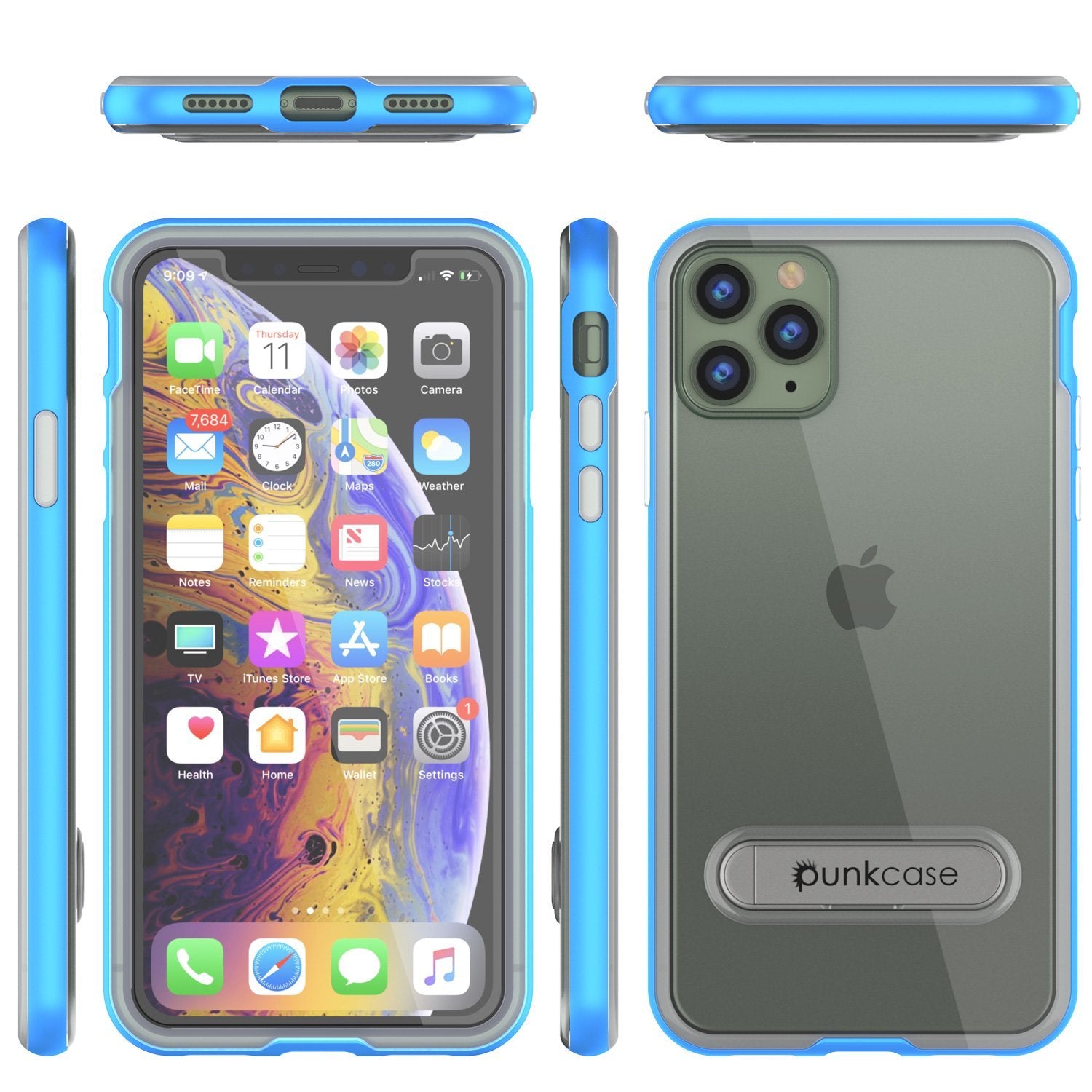 iPhone 12 Pro Case, PUNKcase [LUCID 3.0 Series] [Slim Fit] Protective Cover w/ Integrated Screen Protector [Blue]