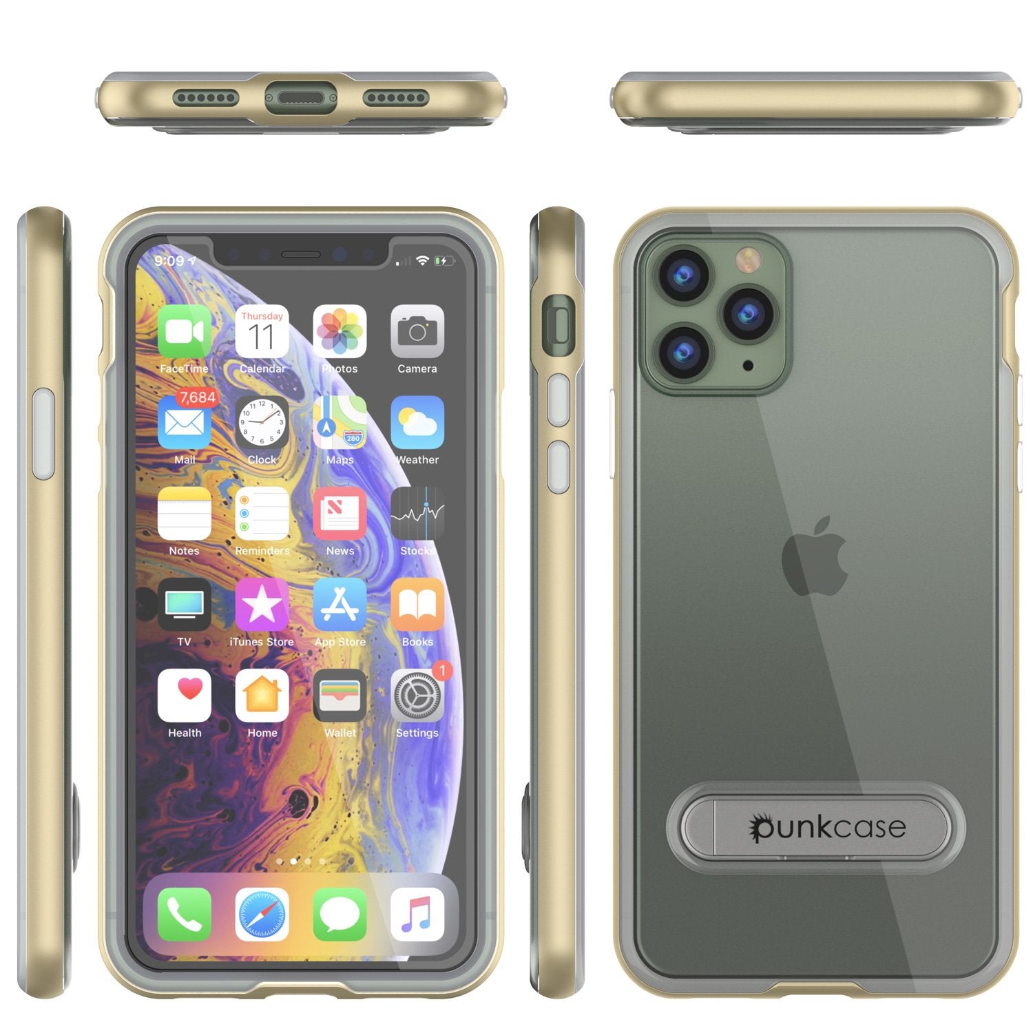 iPhone 12 Pro Case, PUNKcase [LUCID 3.0 Series] [Slim Fit] Protective Cover w/ Integrated Screen Protector [Gold]