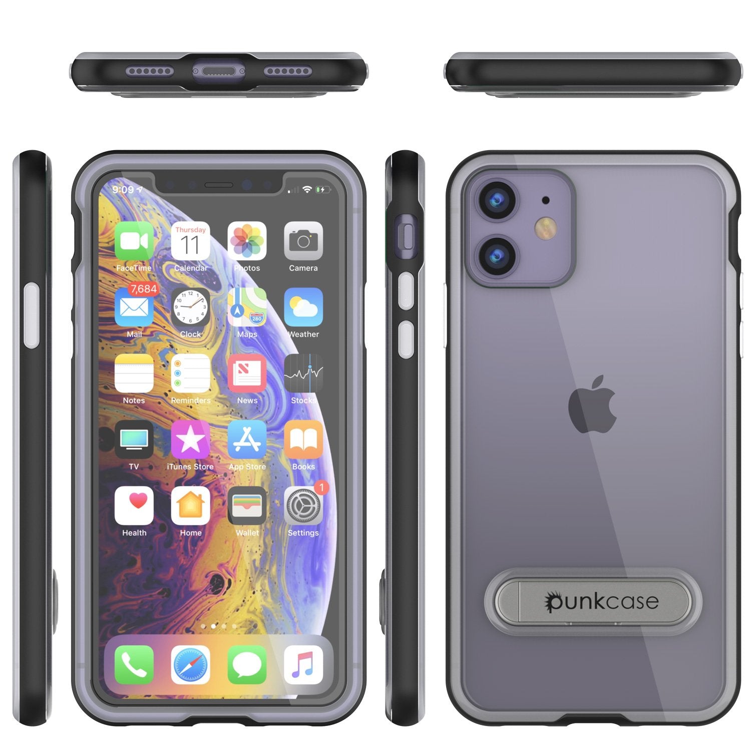 Capinha de Armadura Lucid 3.0 Punksase para Apple iPhone 11 com Suporte Integrado e Película de Proteção  [Ouro]