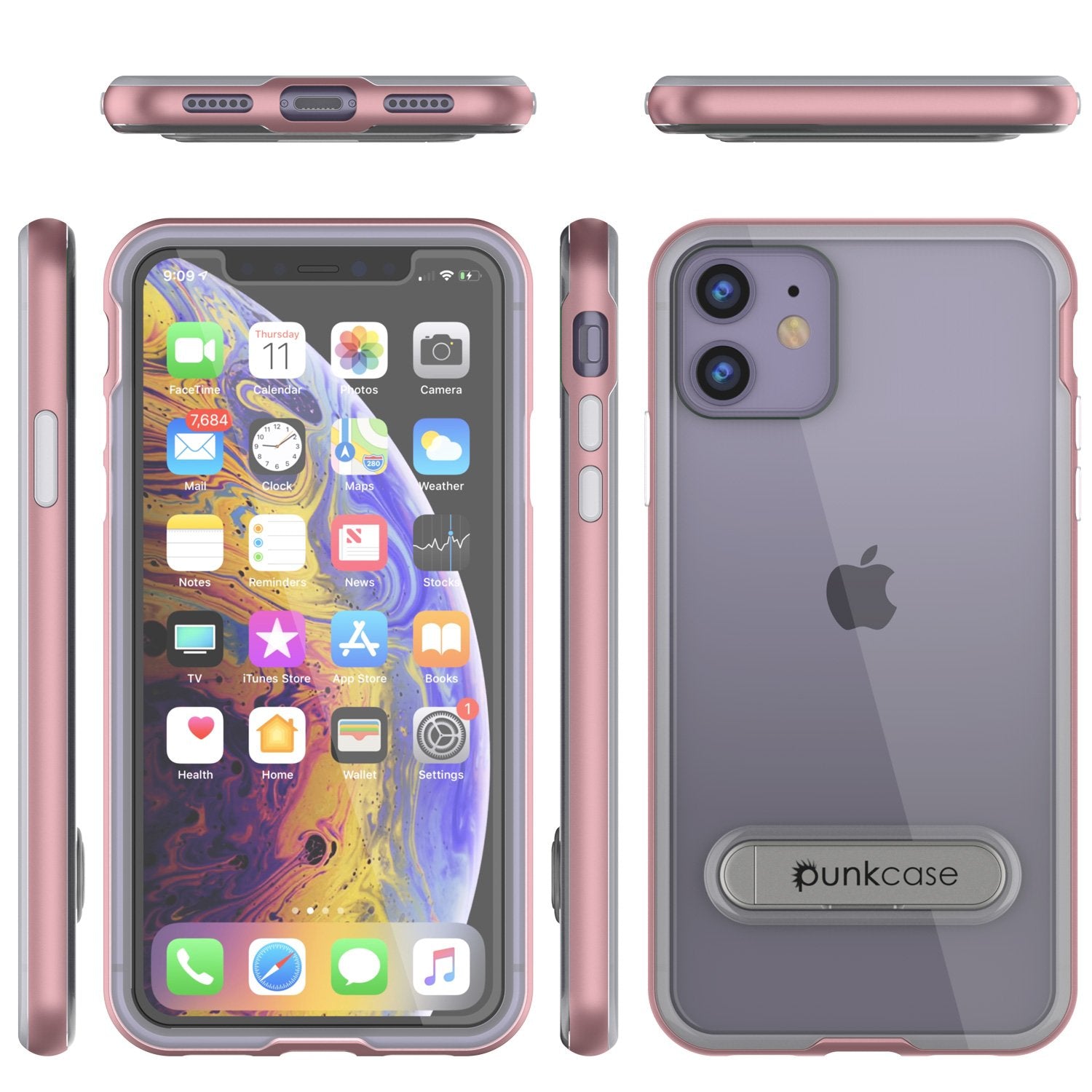 iPhone 12 Mini Case, PUNKcase [LUCID 3.0 Series] [Slim Fit] Protective Cover w/ Integrated Screen Protector [Rose Gold]