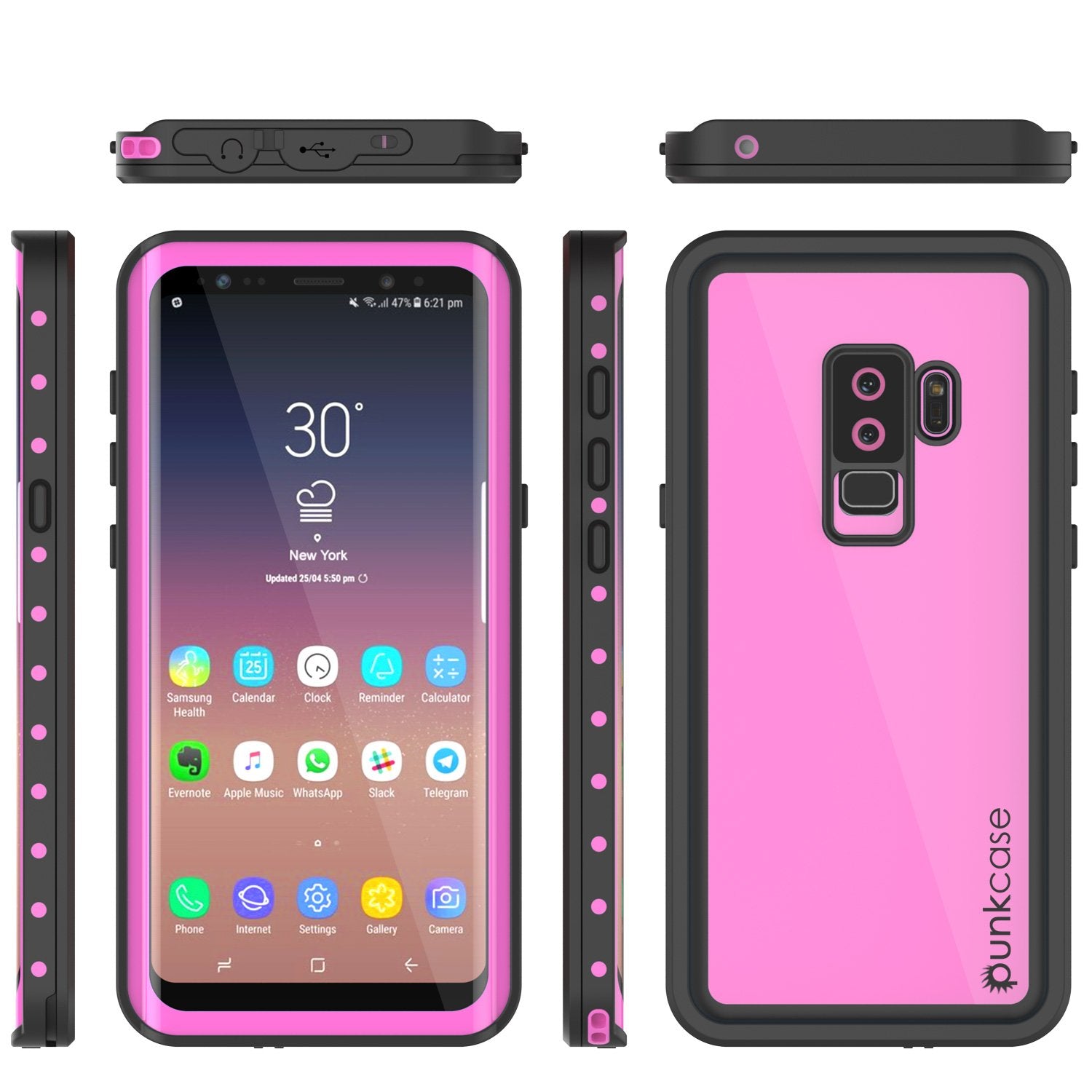 Galaxy S9 Plus Water/Shock/Snow Proof Case | Punkcase StudStar [Pink]