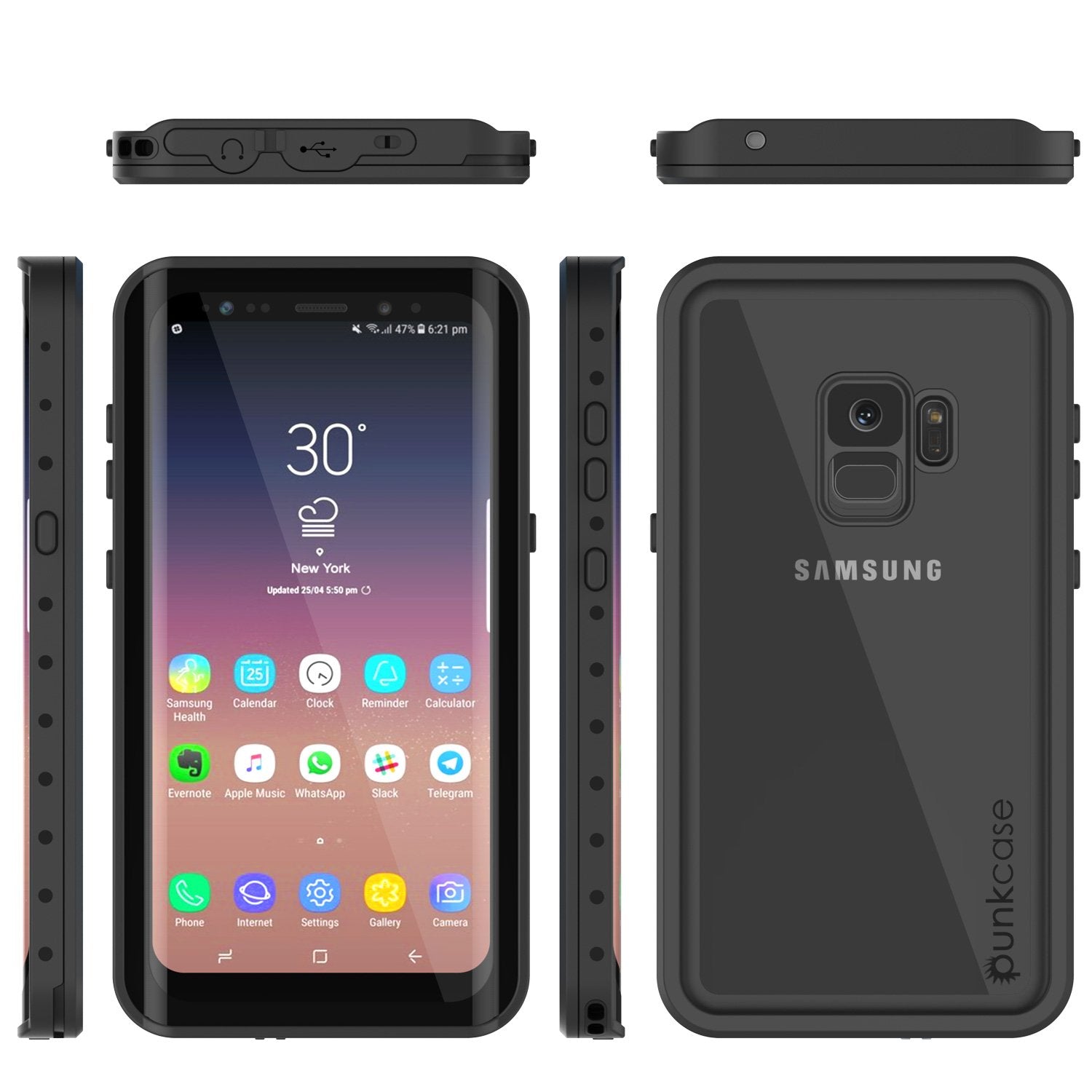 Galaxy S9 Water/Shock/Dirt Proof Case | PunkCase StudStar [Clear]