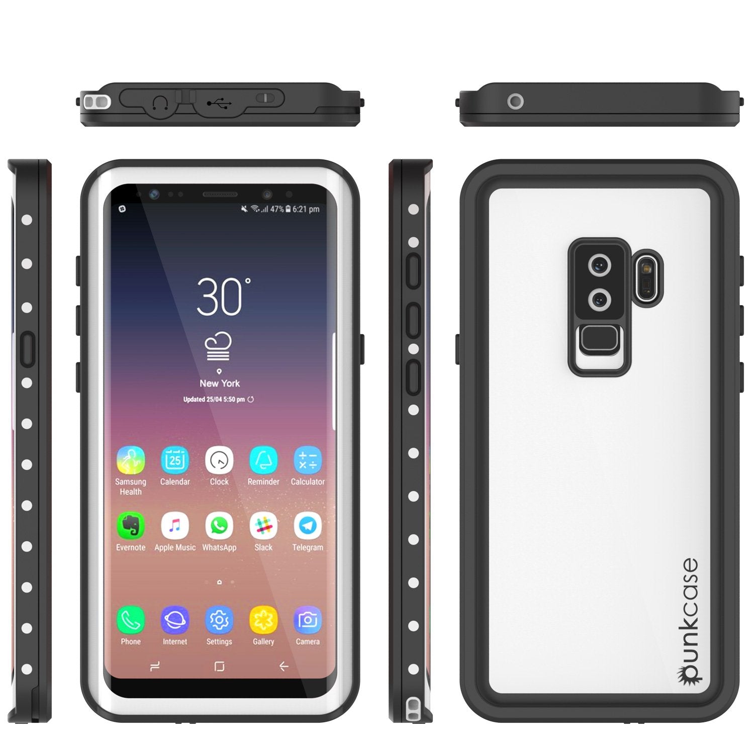 Galaxy S9 Plus Water/Shock/Snow Proof Case | Punkcase StudStar [White]