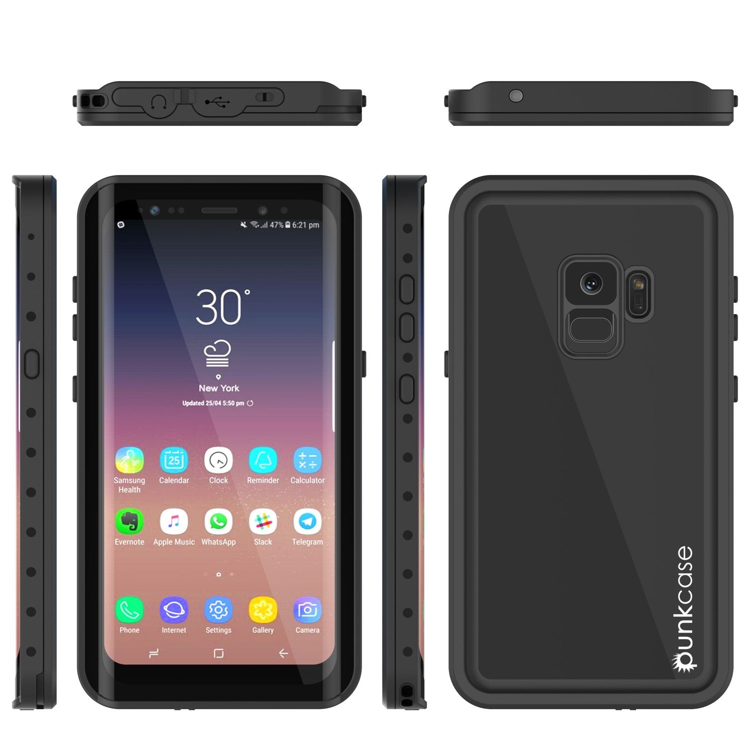 Galaxy S9 Water/Shock/Snow Proof Case | PunkCase StudStar [Black]