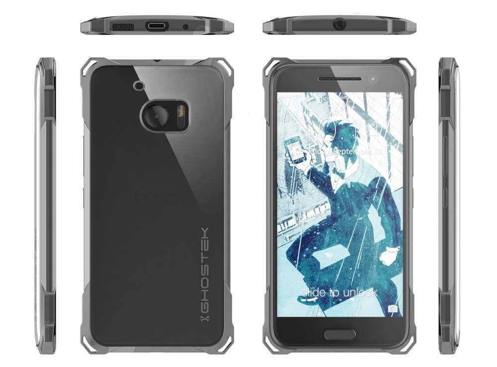 HTC 10 Case, Ghostek® Covert Dark Grey Series Premium Slim Hybrid | w/Screen Protector | Ultra Fit