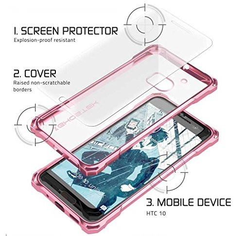 HTC 10 Case, Ghostek® Covert Pink Series Premium Slim Hybrid | w/Screen Protector | Ultra Fit