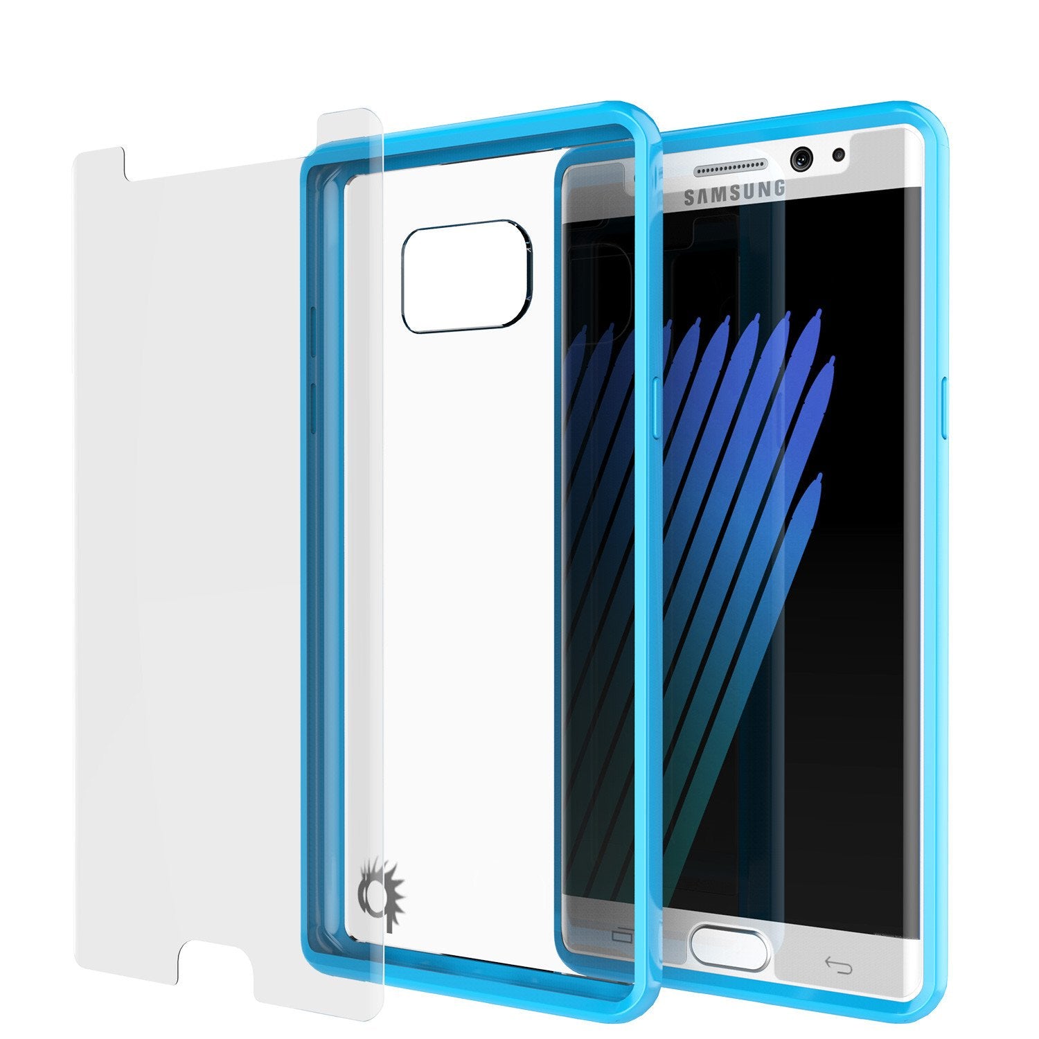 Note 7 Case Punkcase® LUCID 2.0 Light Blue Series w/ PUNK SHIELD Screen Protector | Ultra Fit