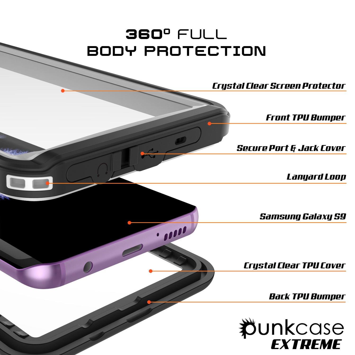 Galaxy S9 Water/Shock/DirtProof Armor Case | Punkcase [White]