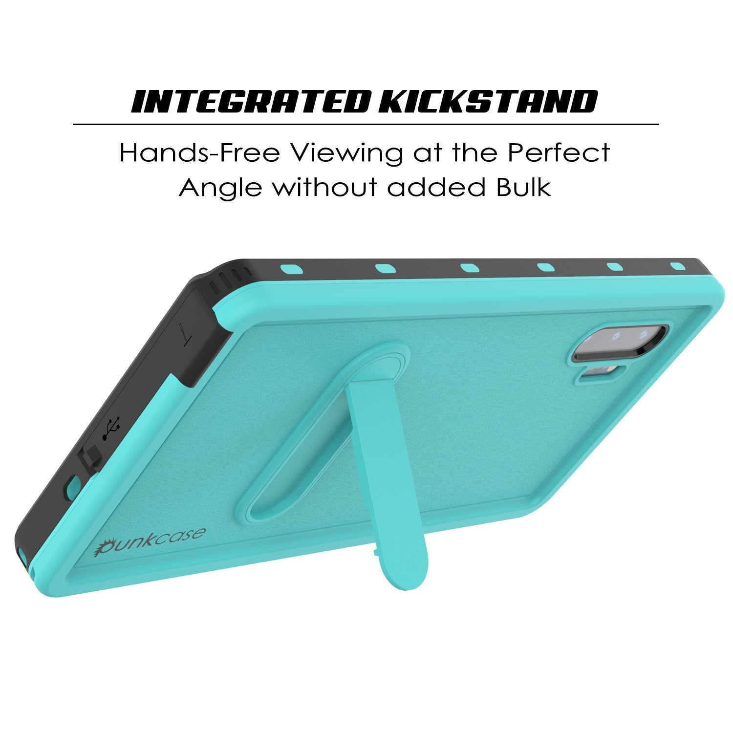 PunkCase Galaxy Note 10+ Plus Waterproof Case, [KickStud Series] Armor Cover [Teal]