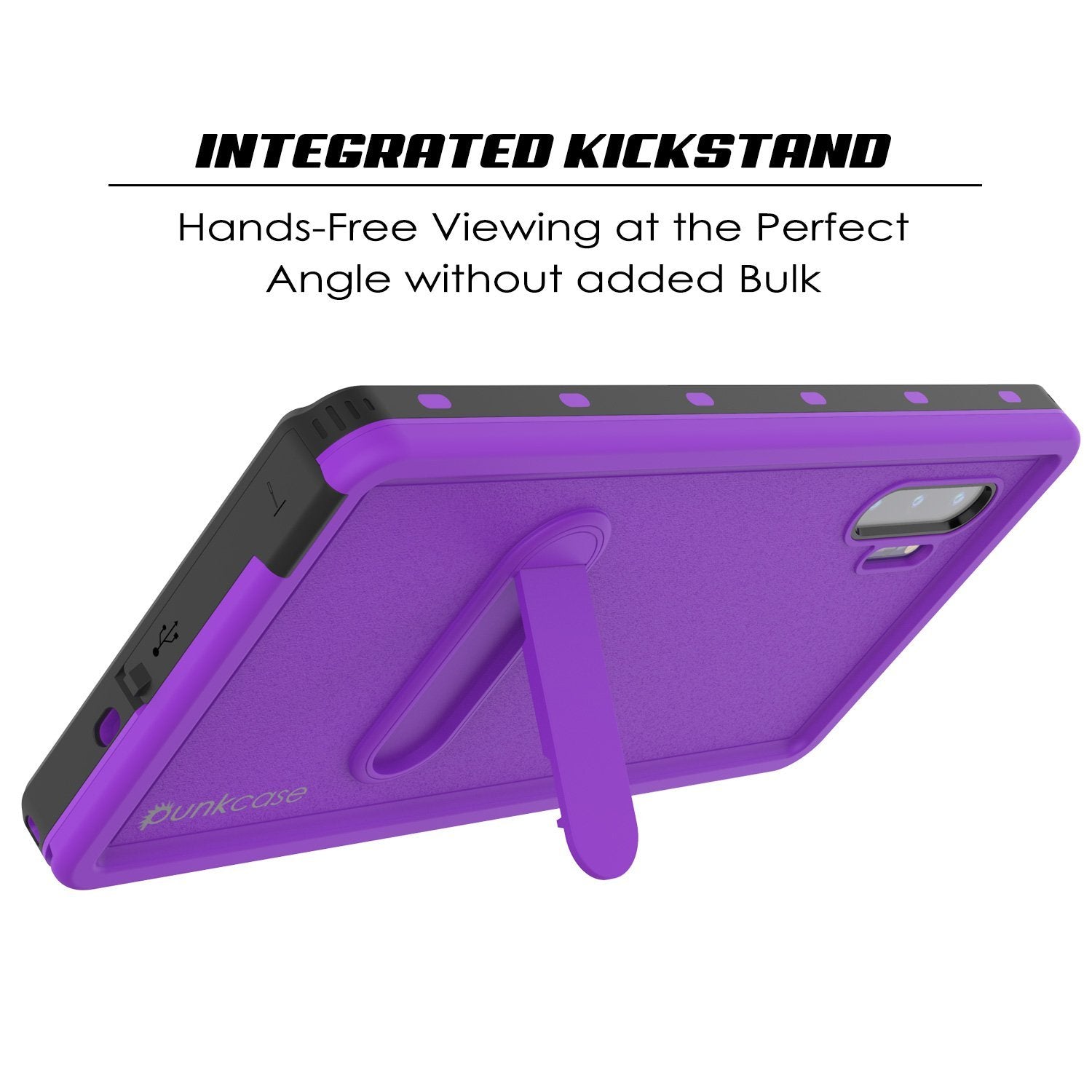 PunkCase Galaxy Note 10 Waterproof Case, [KickStud Series] Armor Cover [Purple]