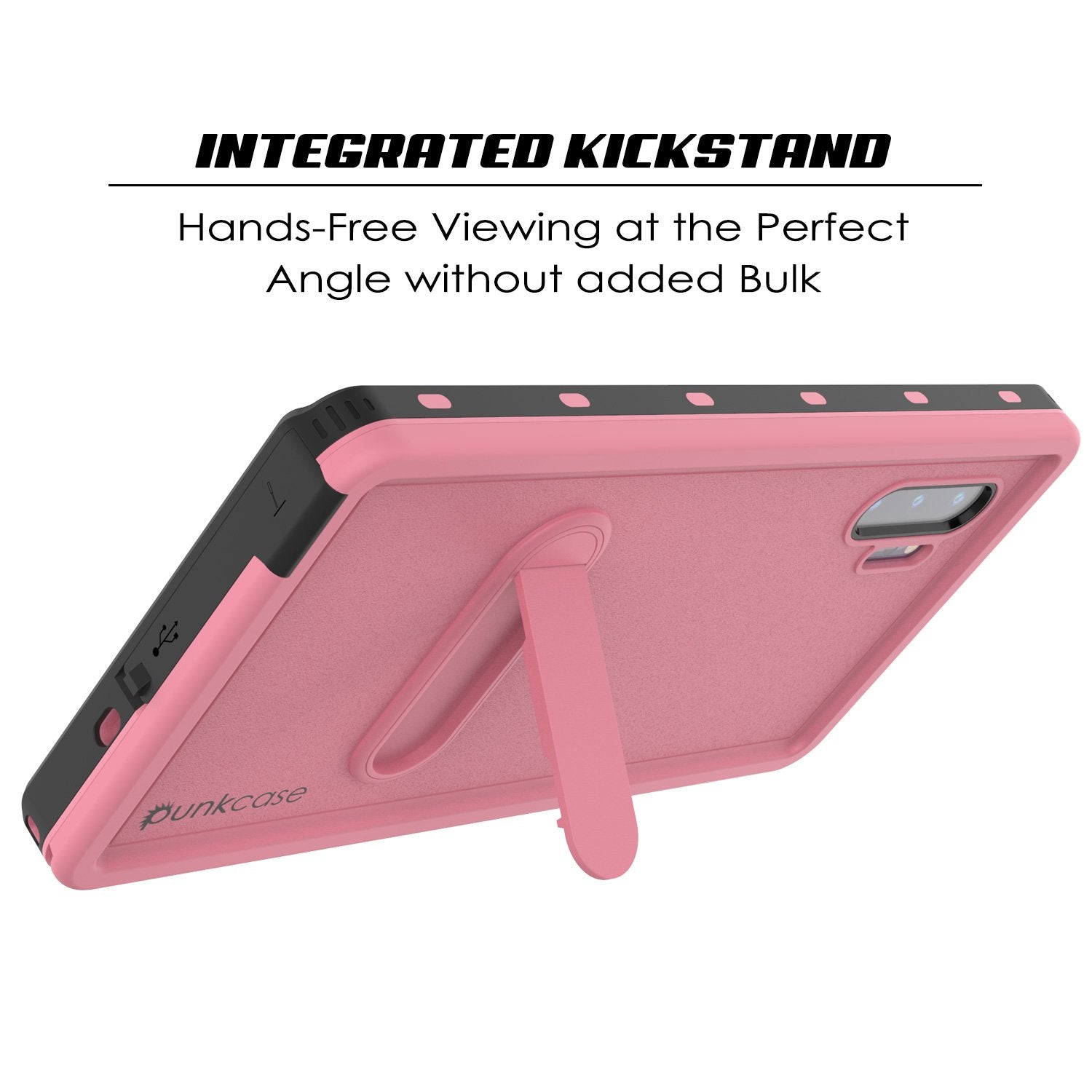PunkCase Galaxy Note 10+ Plus Waterproof Case, [KickStud Series] Armor Cover [Pink]