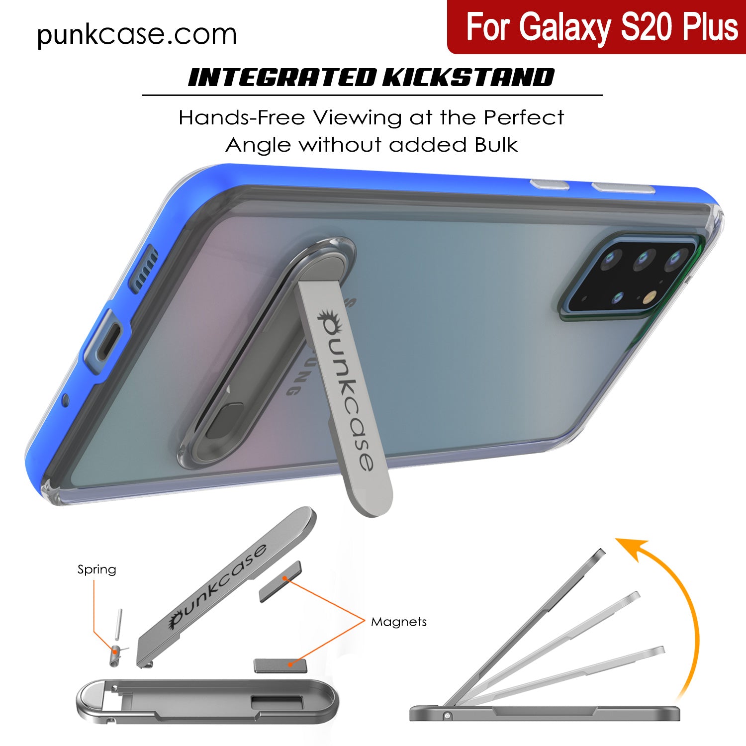 Galaxy S20+ Plus Case, PUNKcase [LUCID 3.0 Series] [Slim Fit] Armor Cover w/ Integrated Screen Protector [Blue]