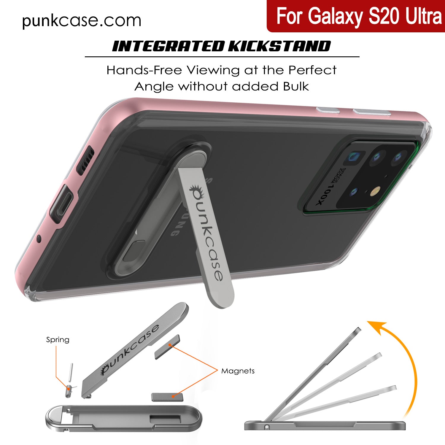 Galaxy S20 Ultra Case, PUNKcase [LUCID 3.0 Series] [Slim Fit] Armor Cover w/ Integrated Screen Protector [Rose Gold]