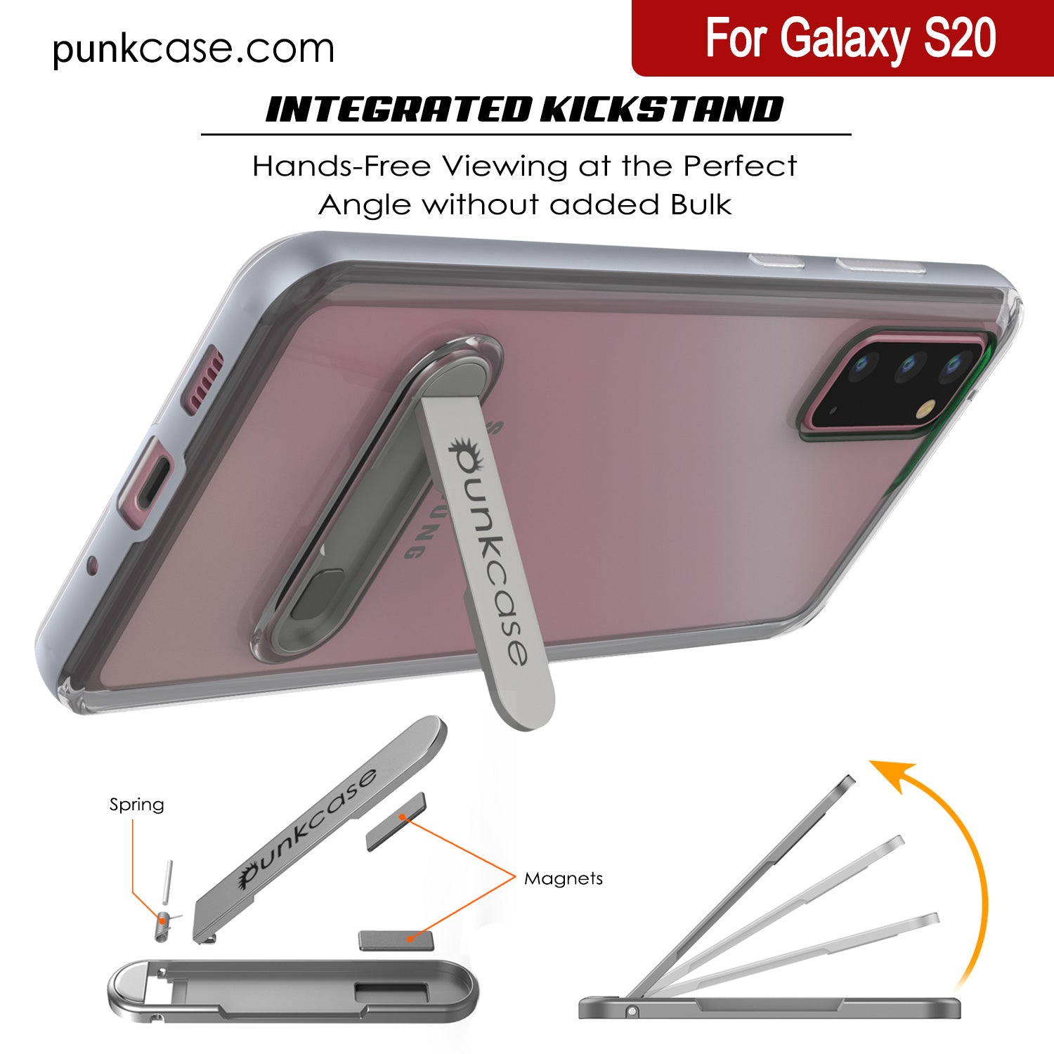 Galaxy S20 Case, PUNKcase [LUCID 3.0 Series] [Slim Fit] Armor Cover w/ Integrated Screen Protector [Silver]