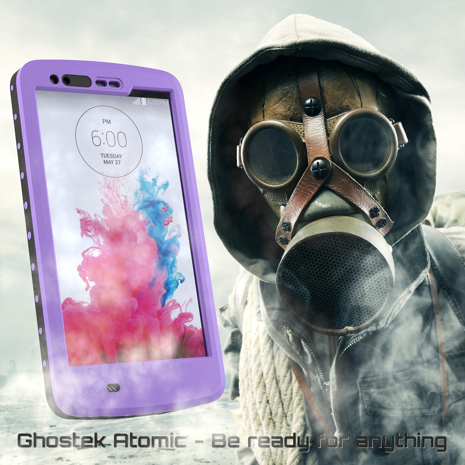 LG G3 Waterproof Case, Ghostek Atomic PURPLE W/ Attached Screen Protector  Slim Fitted  LG G3