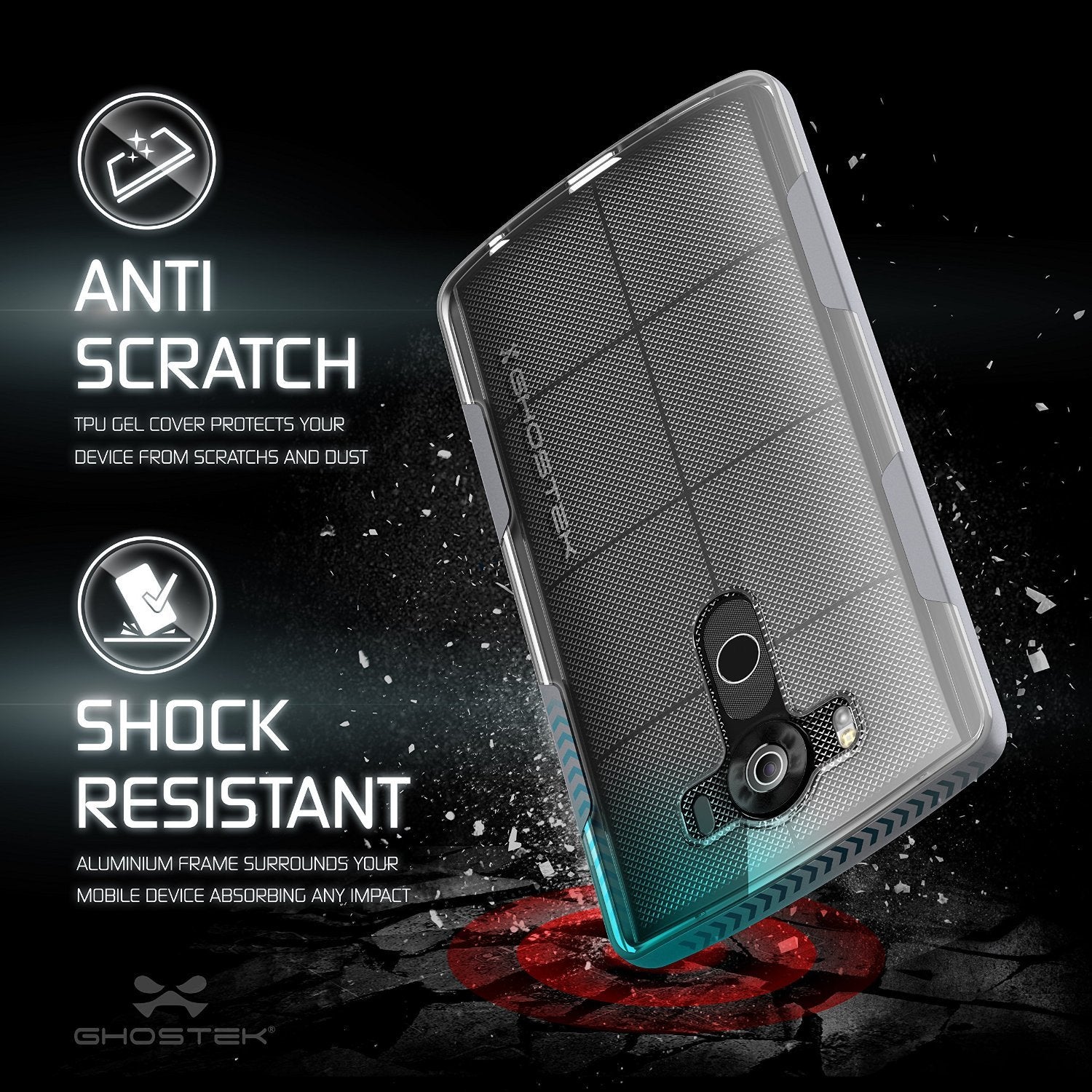 LG V10 Case, Ghostek® Cloak Silver Slim Hybrid Impact Armor Cover | Lifetime Warranty Exchange