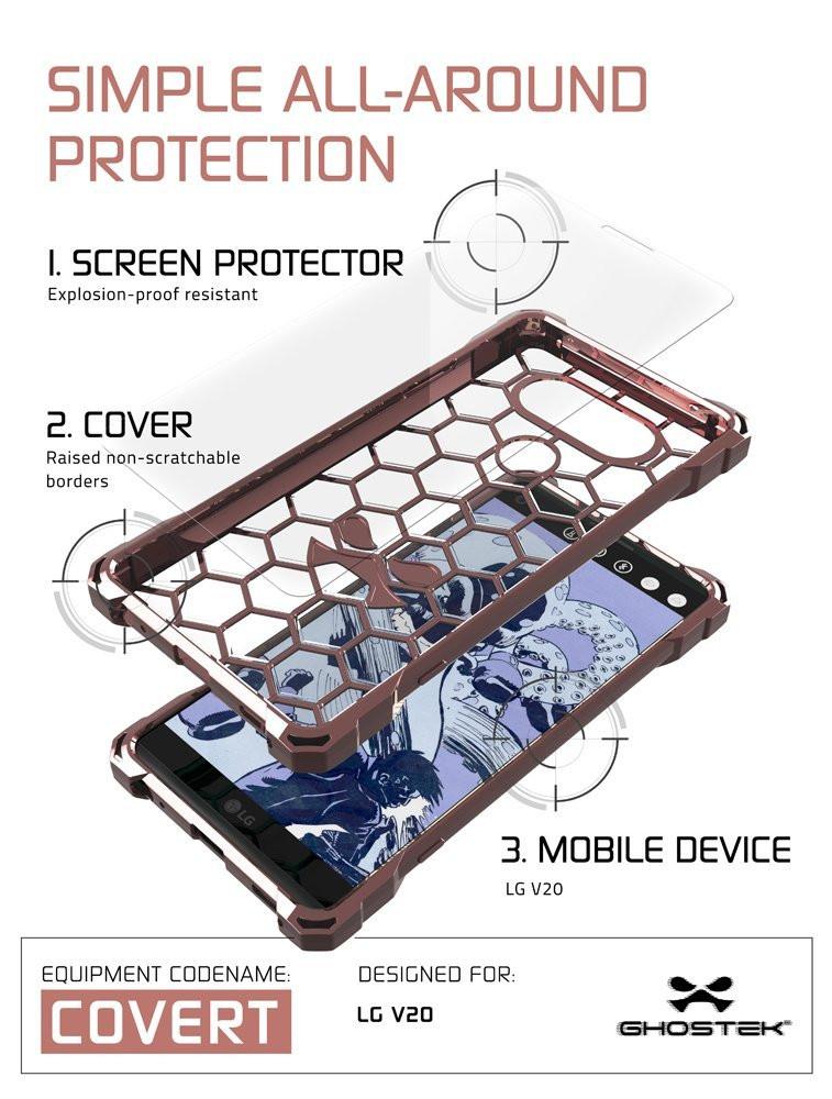 LG v20 Case, Ghostek® Covert Peach, Premium Impact Protective Armor | Lifetime Warranty Exchange
