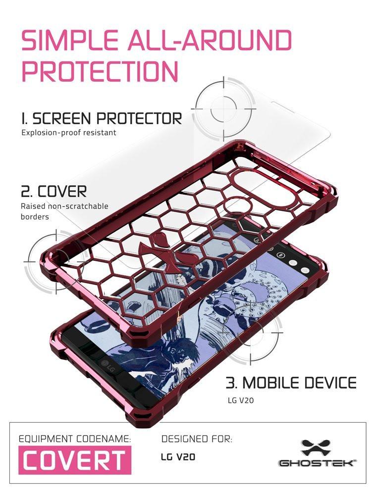 LG v20 Case, Ghostek® Covert Rose Pink, Premium Impact Protective Armor | Warranty