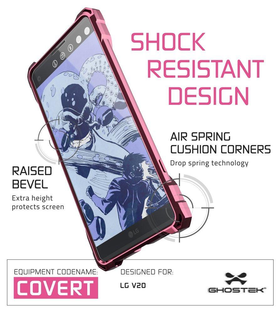 LG v20 Case, Ghostek® Covert Rose Pink, Premium Impact Protective Armor | Warranty