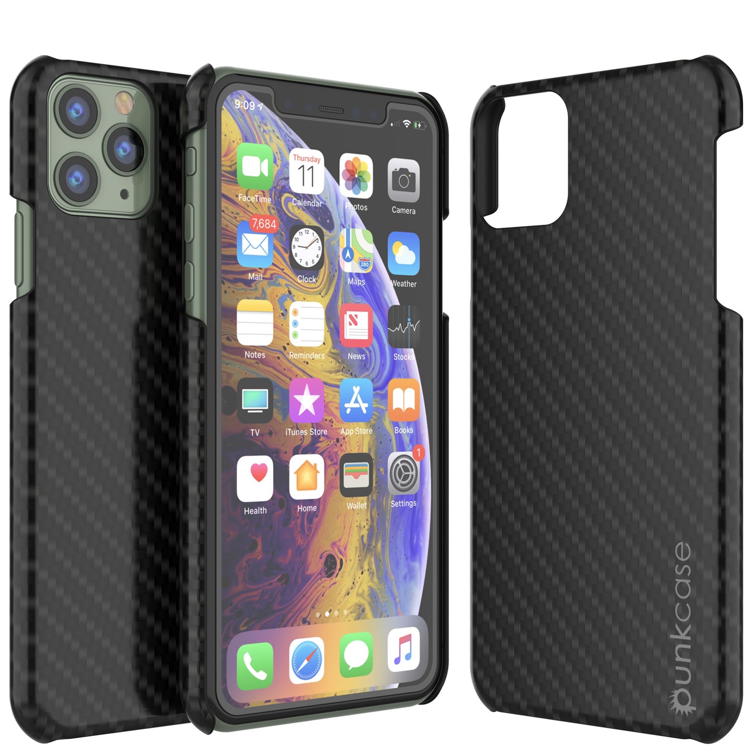 iPhone 11 Pro Max Case, Punkcase CarbonShield, Heavy Duty & Ultra Thin 2 Piece Dual Layer [shockproof]