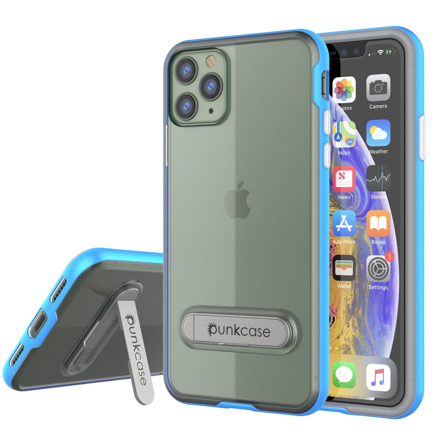 iPhone 12 Pro Max Case, PUNKcase [LUCID 3.0 Series] [Slim Fit] Protective Cover w/ Integrated Screen Protector [Blue]